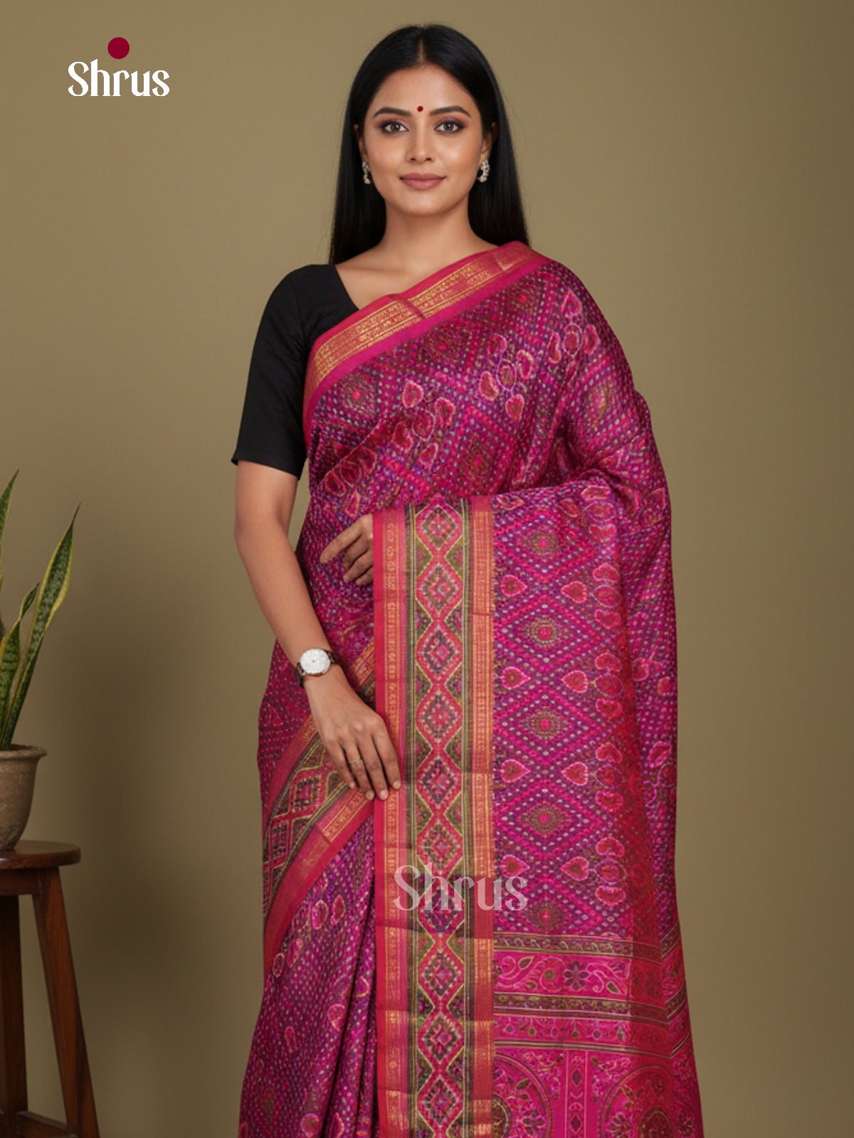 DKS18061 - Semi Patola Saree - Shop on Shrus.com