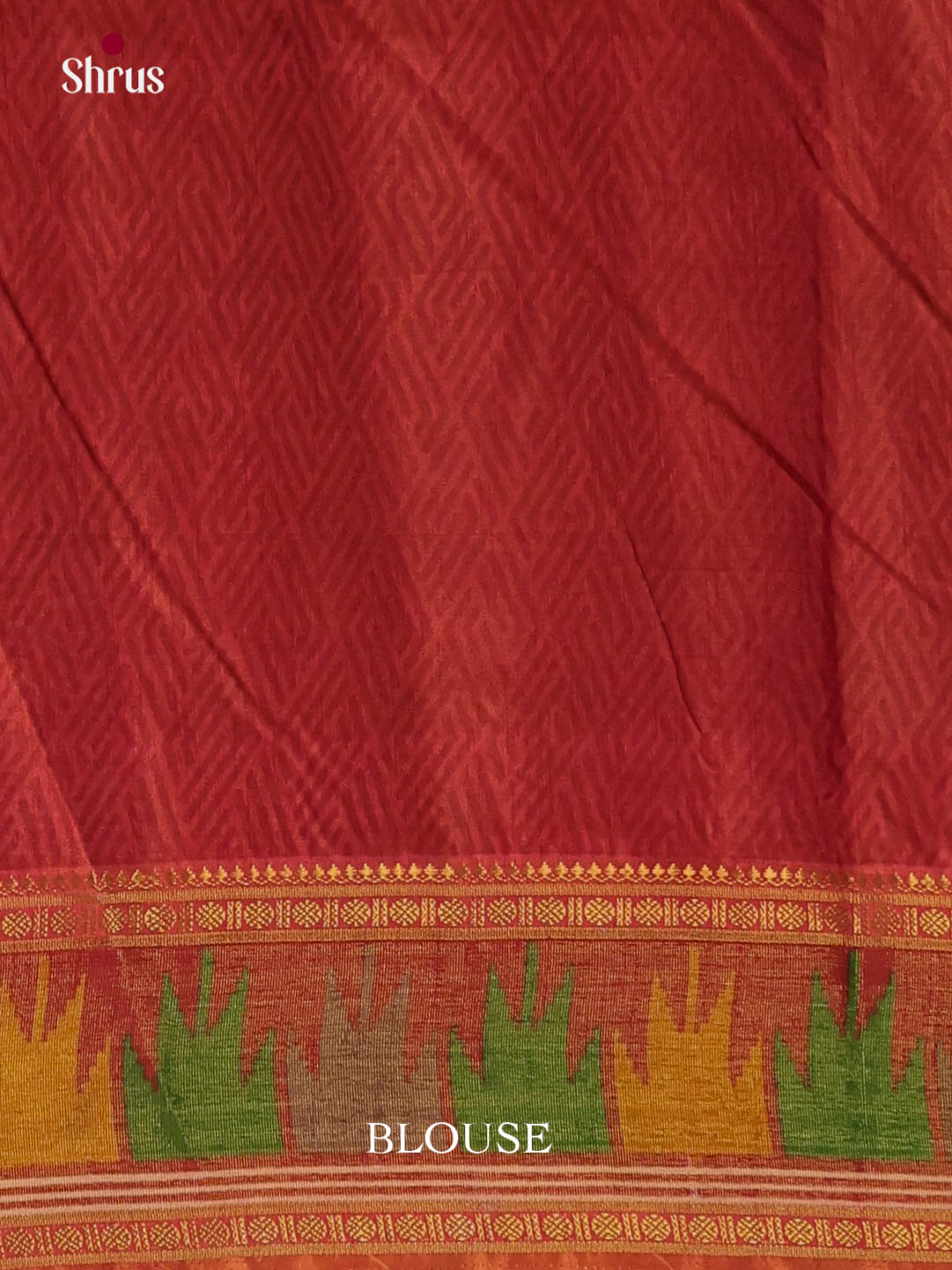 Mustard & Red - Semi Patola Saree