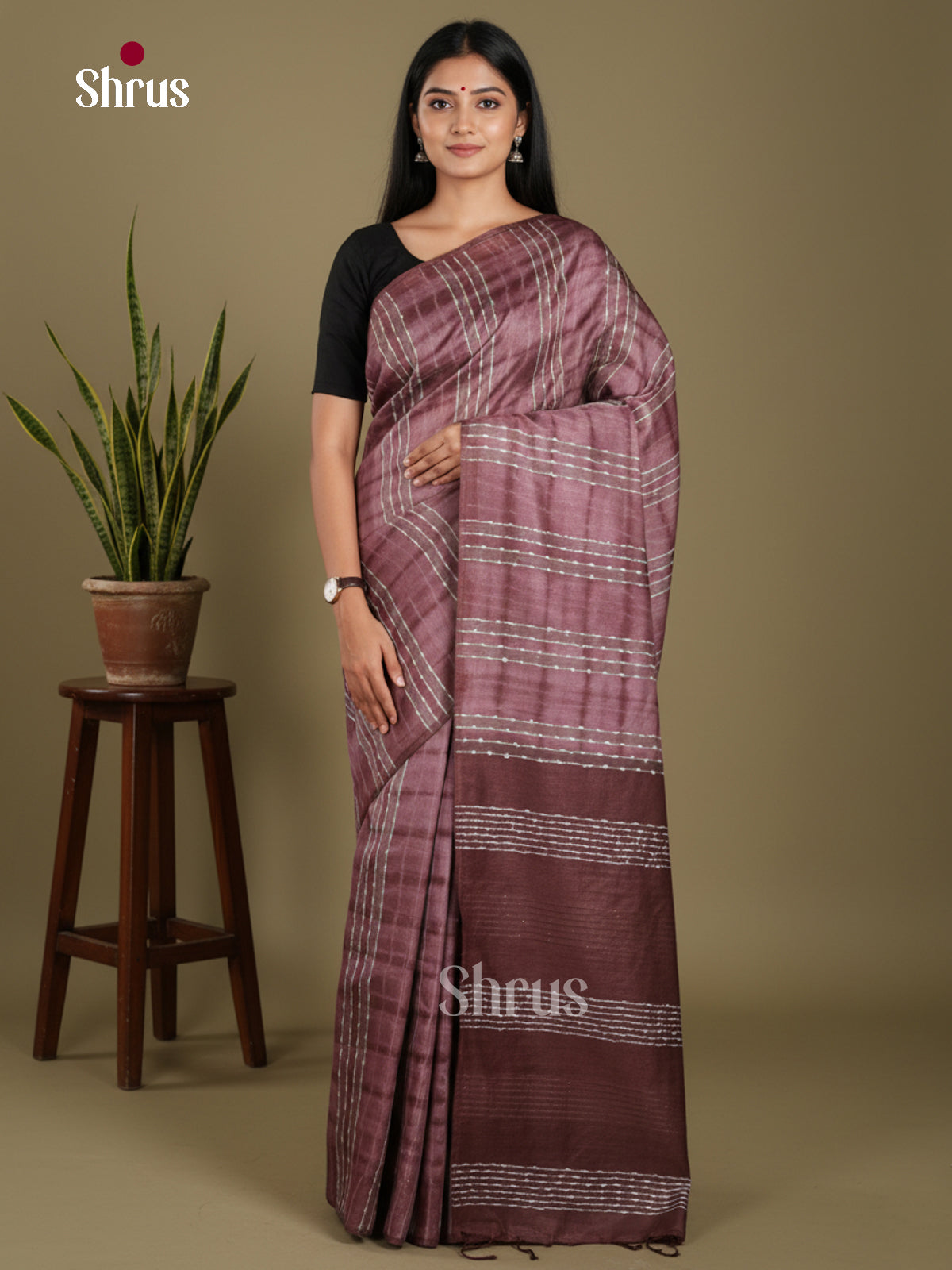 Brown- Shibori Saree