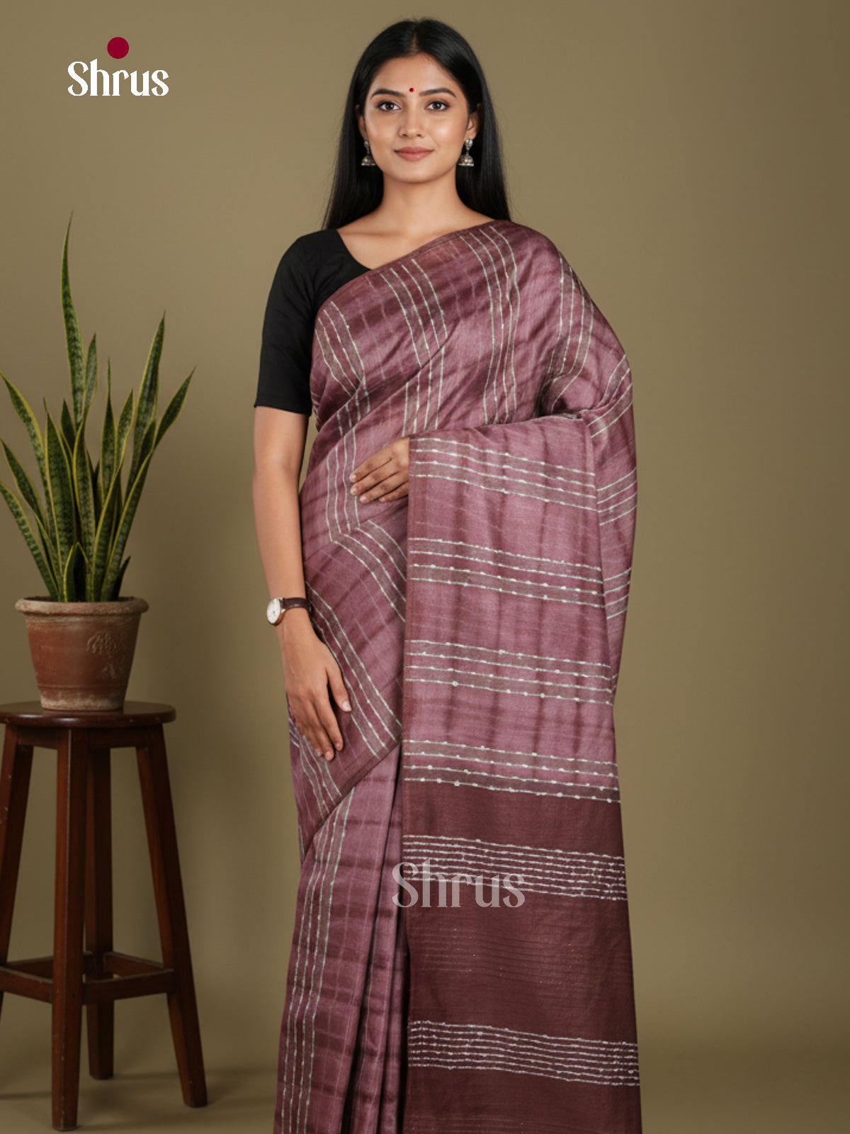 Brown- Shibori Saree