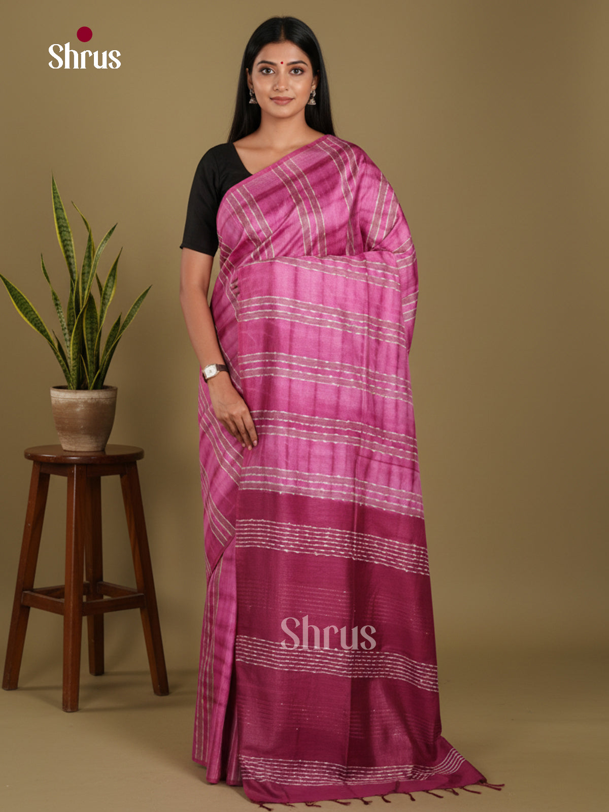 Pink & Purple - Shibori Saree