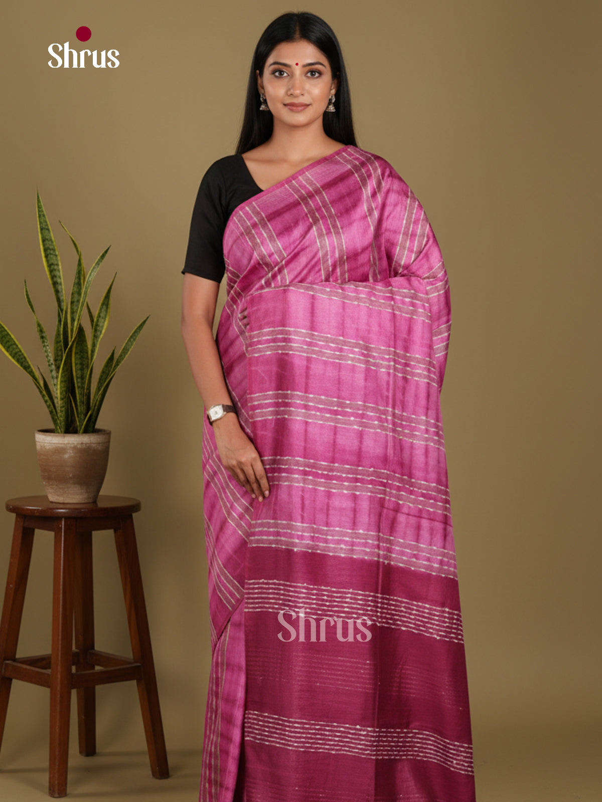 Pink & Purple - Shibori Saree