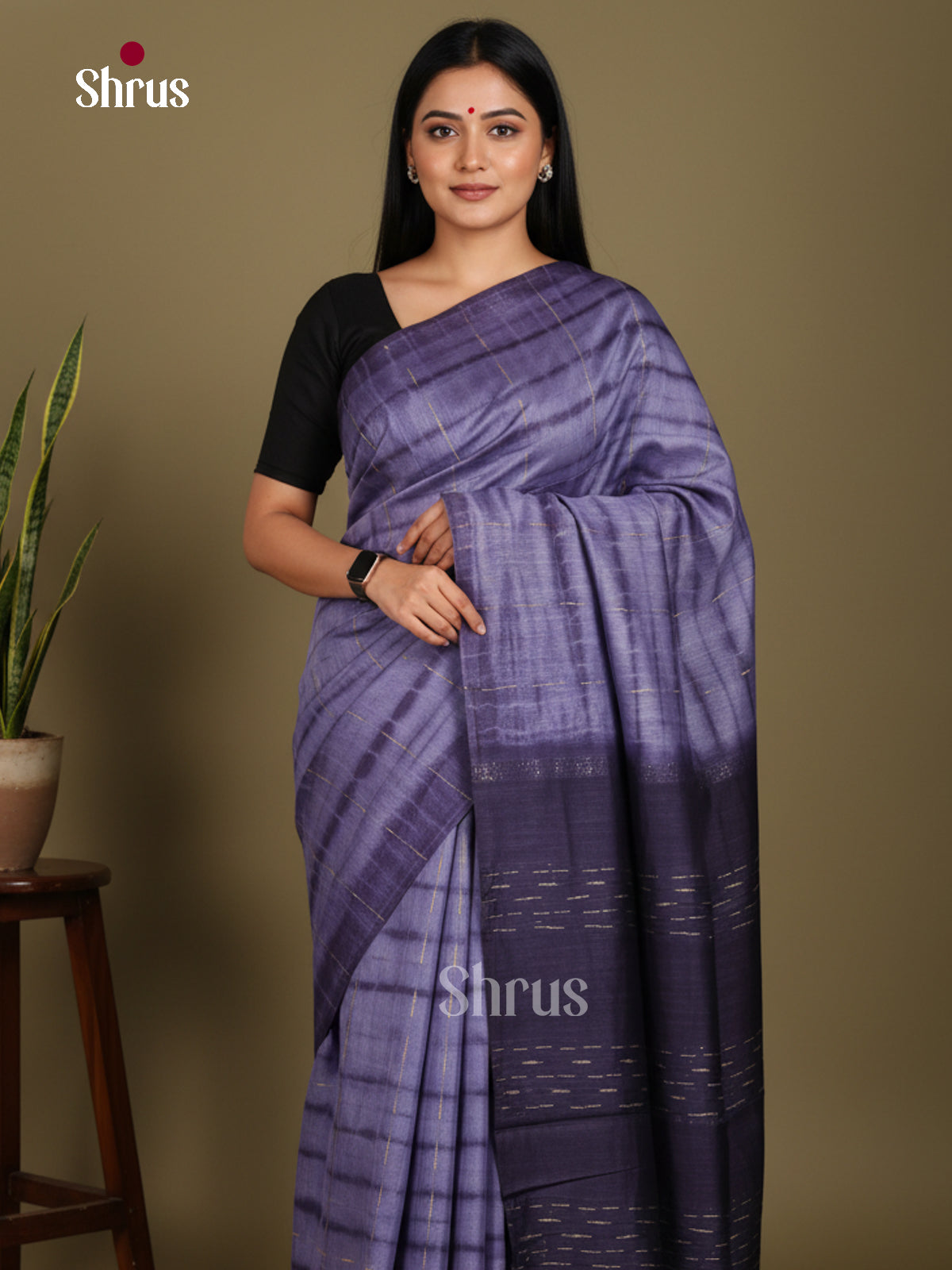 Light & Navy Blue - Shibori Saree - Shop on Shrus.com