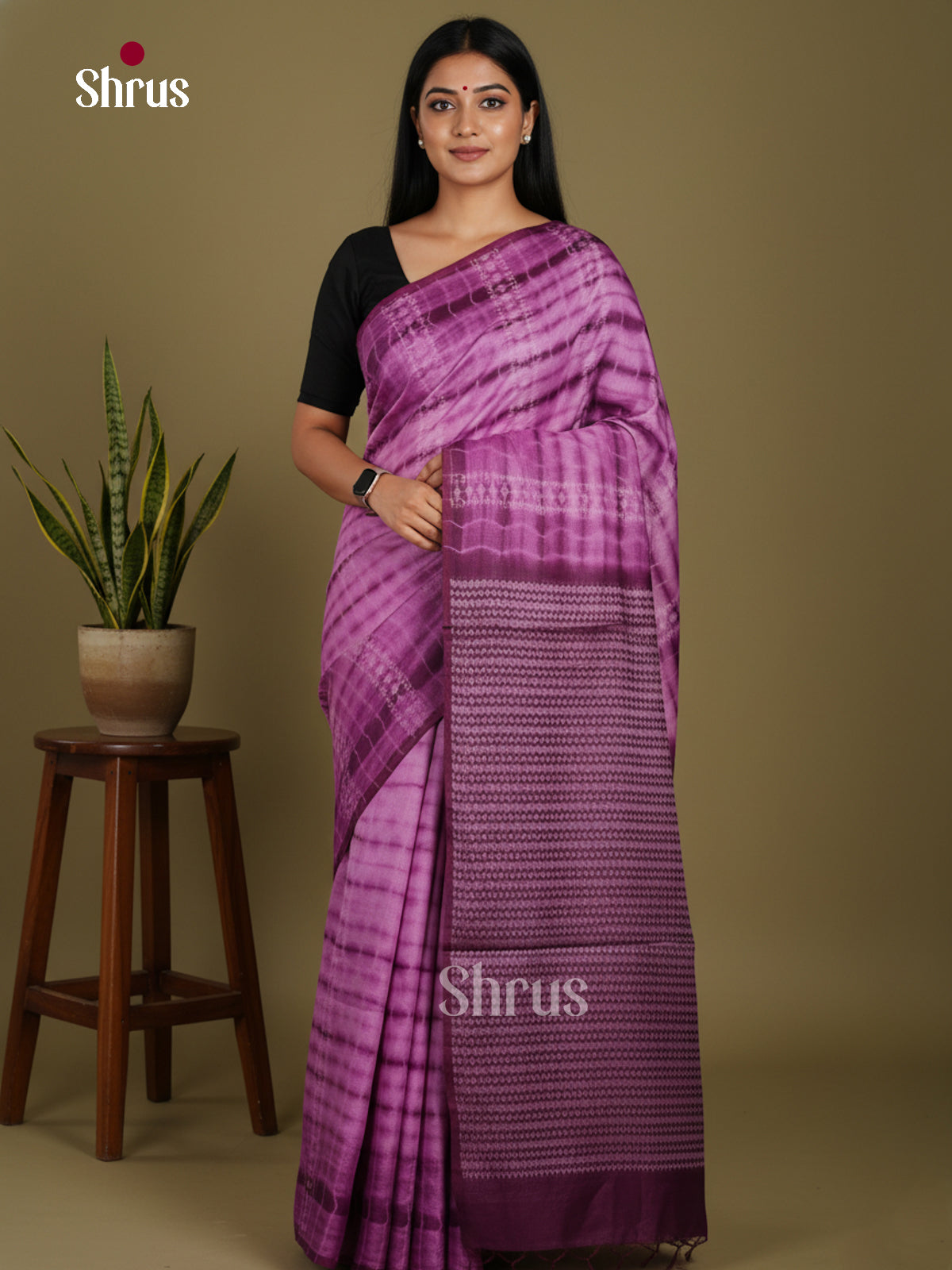 Purple & Violet- Shibori Saree