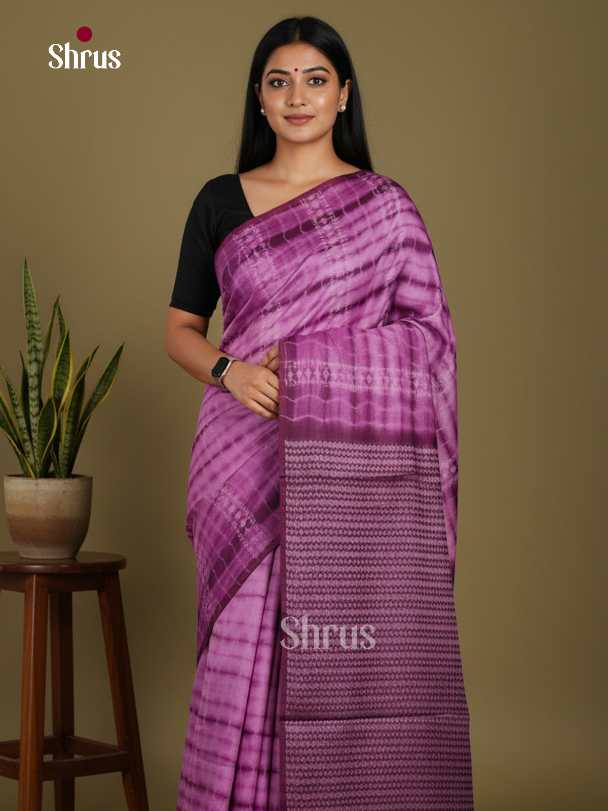 Purple & Violet- Shibori Saree