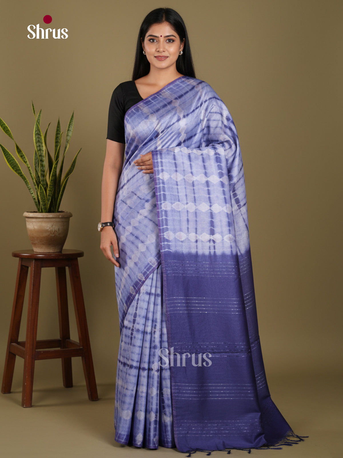 Blue & Dark Blue- Shibori Saree