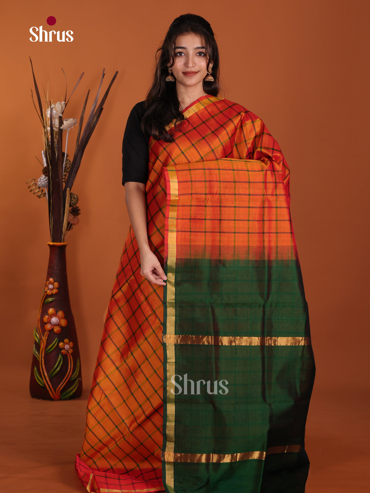 DKS24009 - Silk Cotton Saree - Shop on Shrus.com