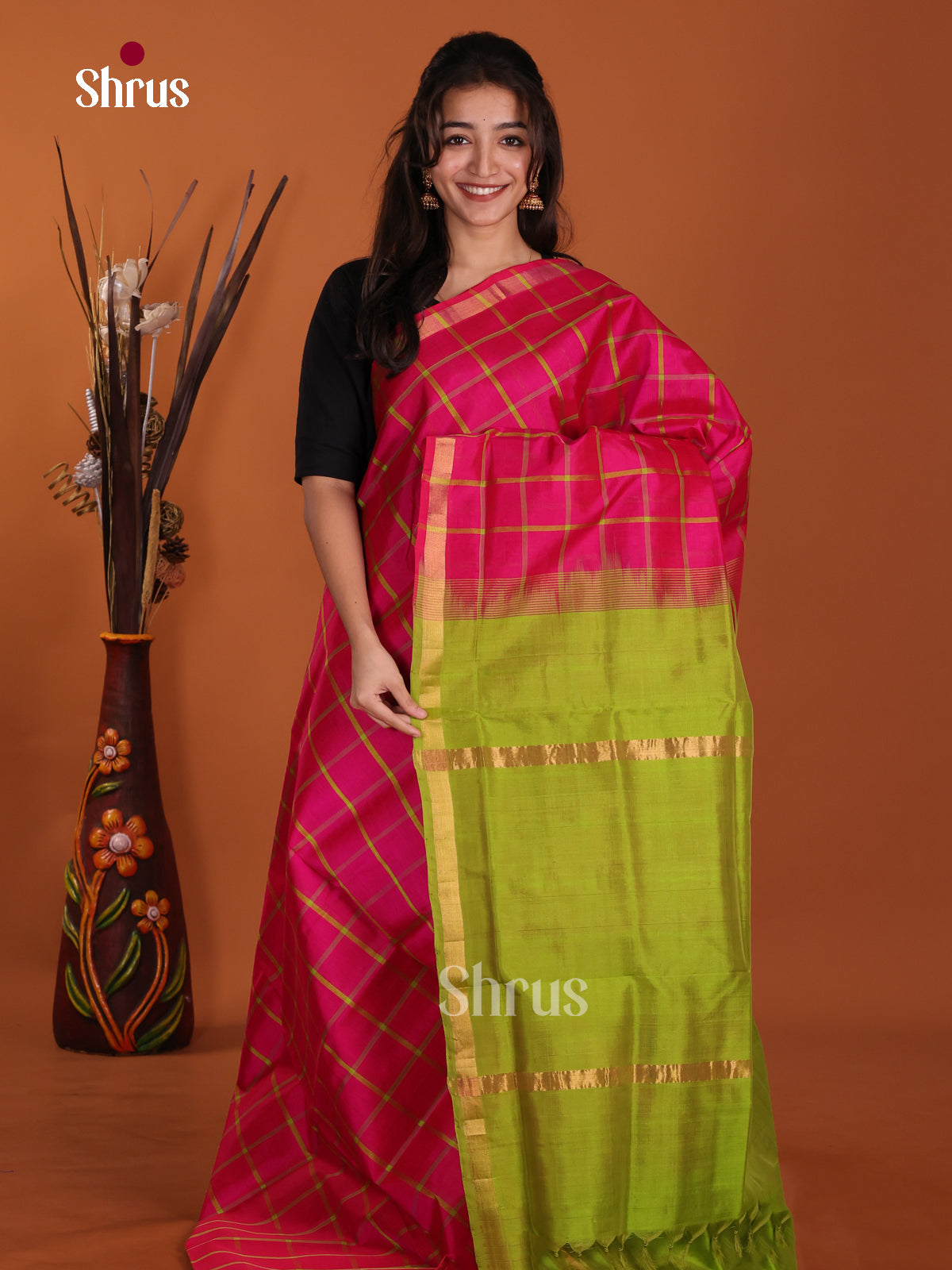 DKS24010 - Silk Cotton Saree - Shop on Shrus.com