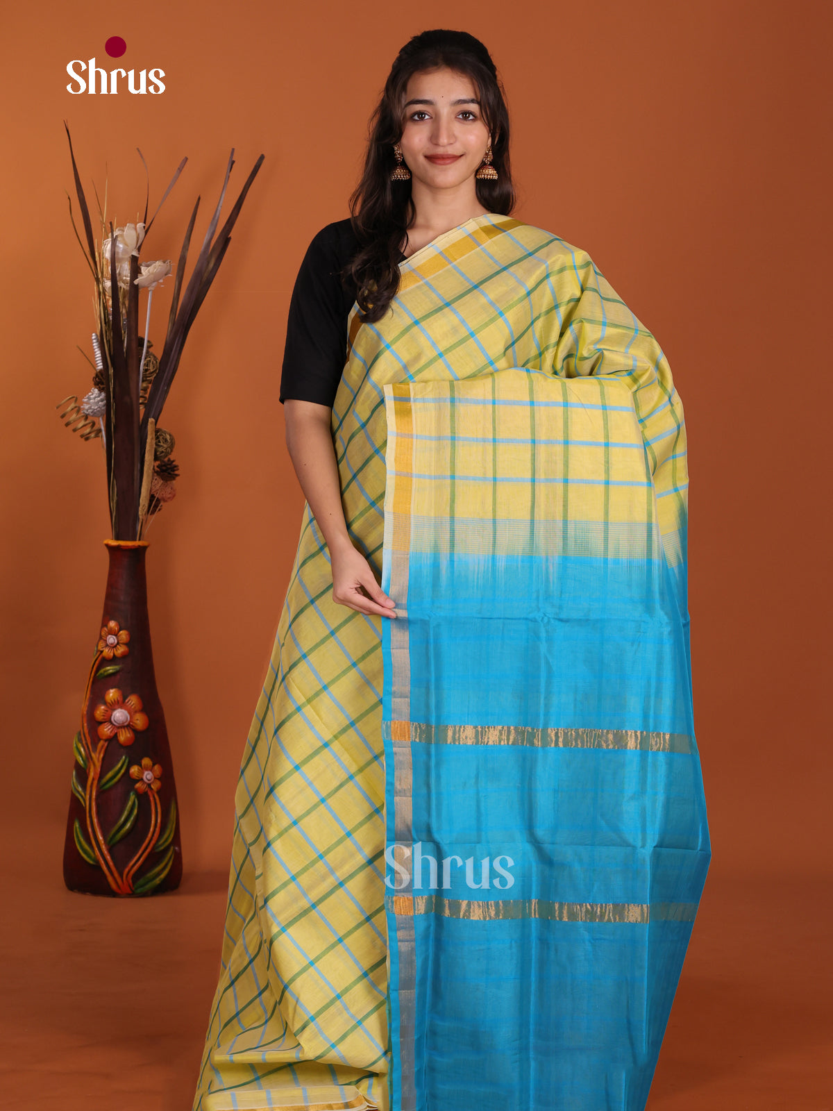 DKS24018 - Silk Cotton Saree - Shop on Shrus.com