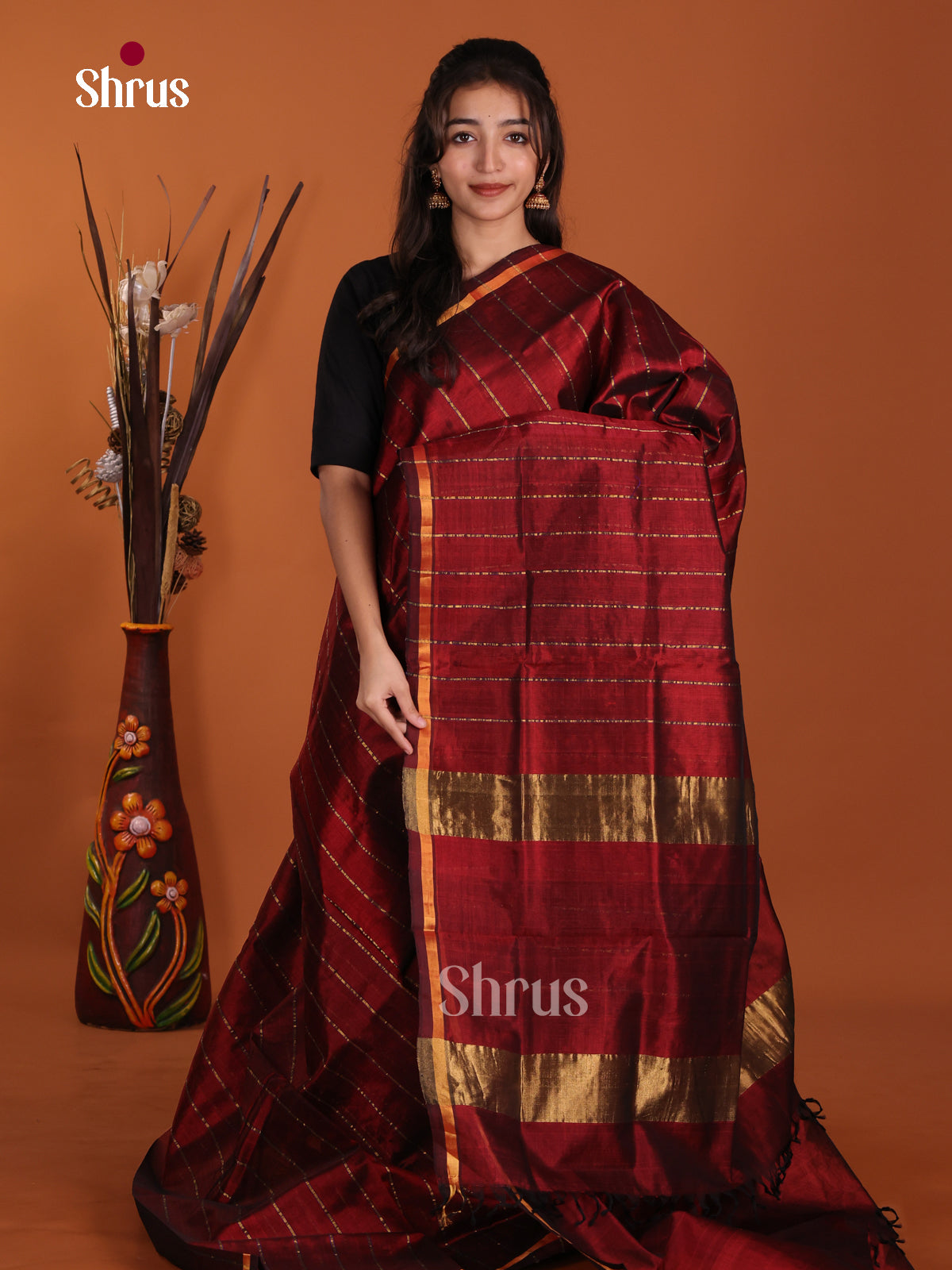DKS24042 - Silk Cotton Saree - Shop on Shrus.com
