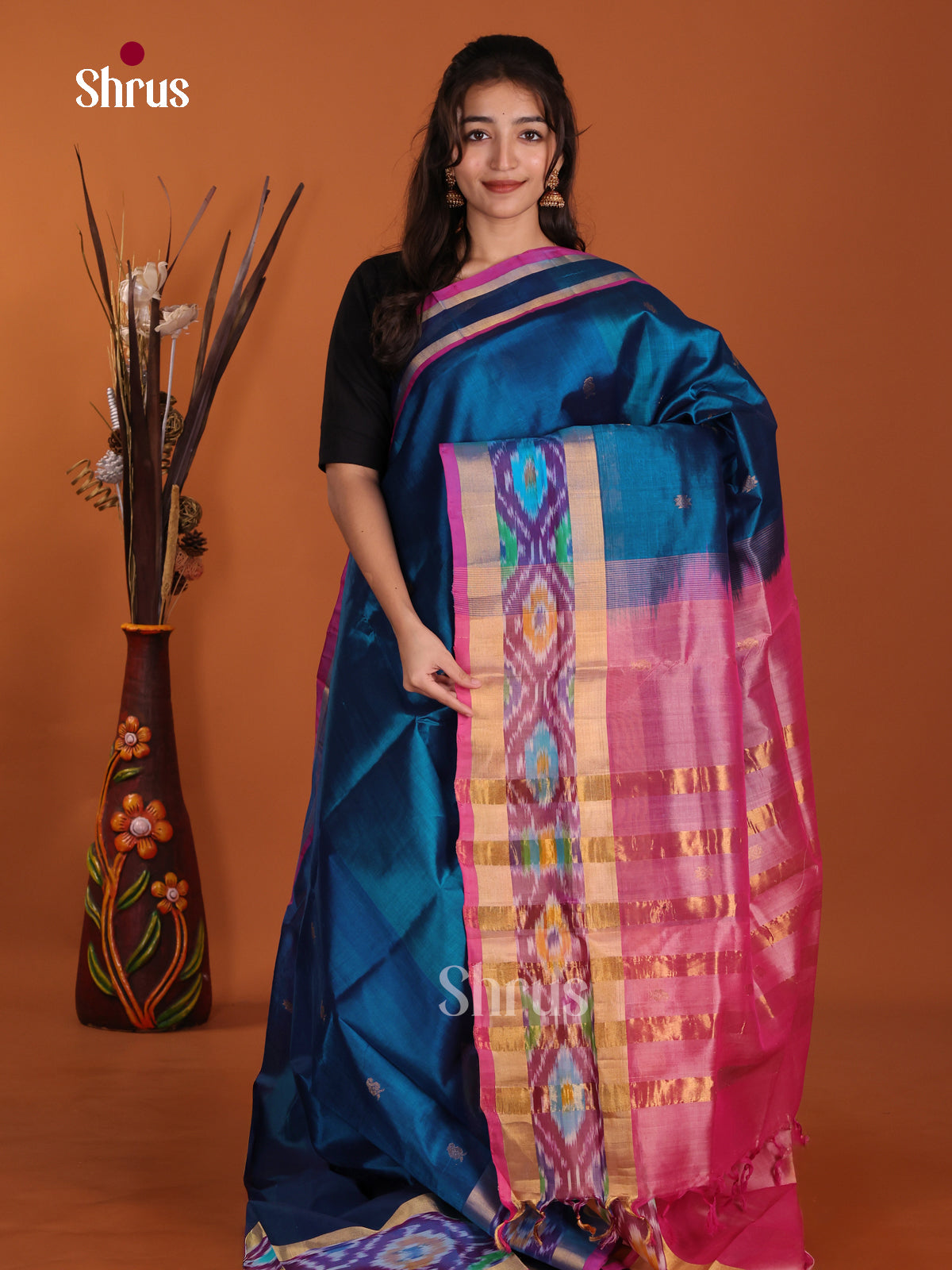 DKS24048 - Silk Cotton Saree - Shop on Shrus.com