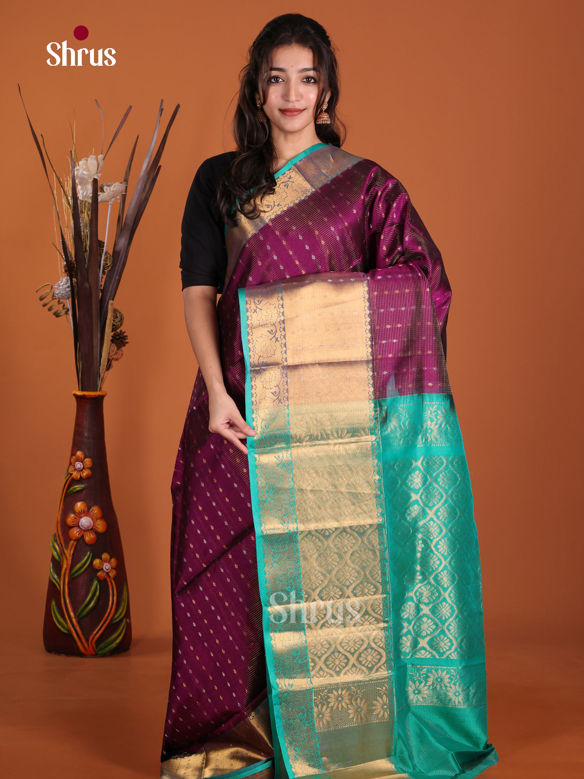 DKS24064 - Silk Cotton Saree - Shop on Shrus.com