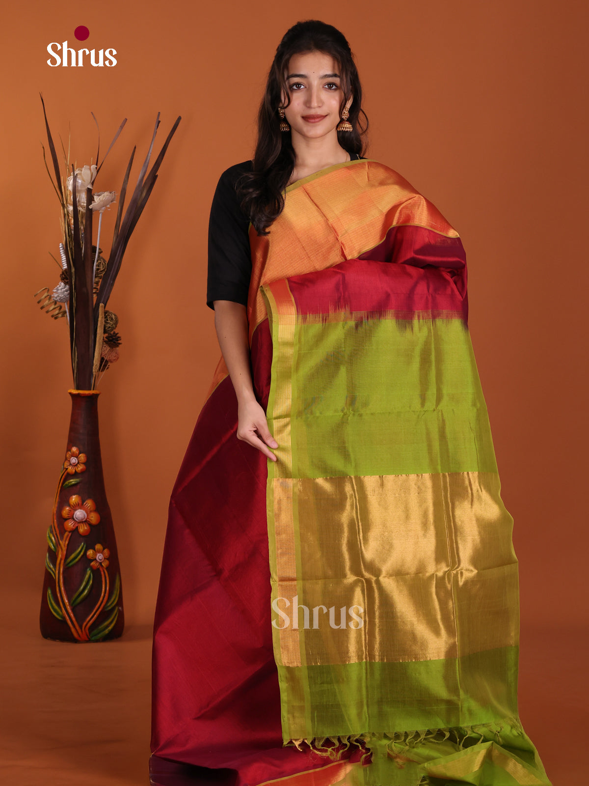 DKS24104 - Silk Cotton Saree - Shop on Shrus.com