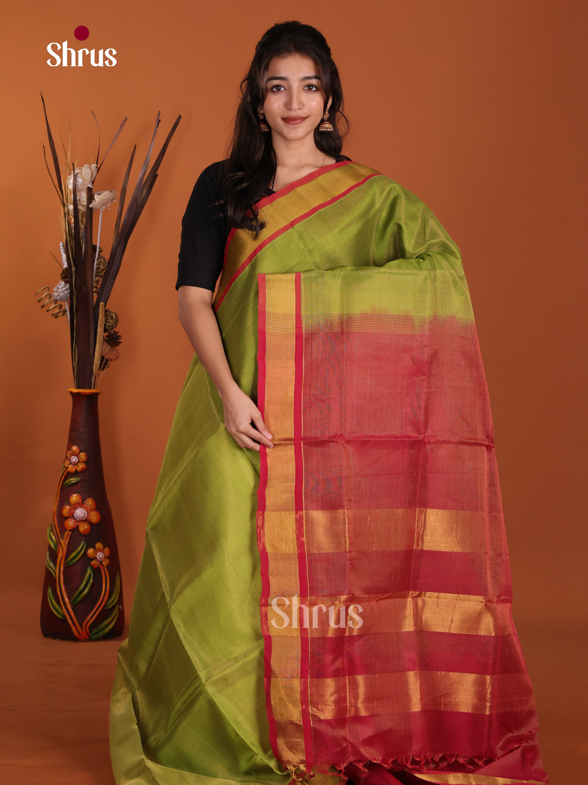 DKS24106 - Silk Cotton Saree - Shop on Shrus.com