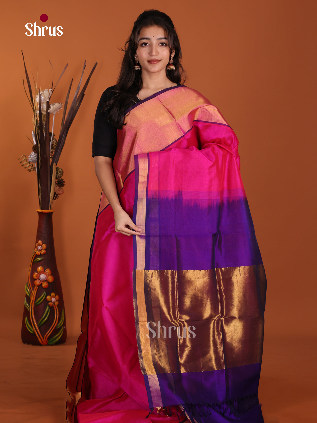 DKS24109 - Silk Cotton Saree - Shop on Shrus.com
