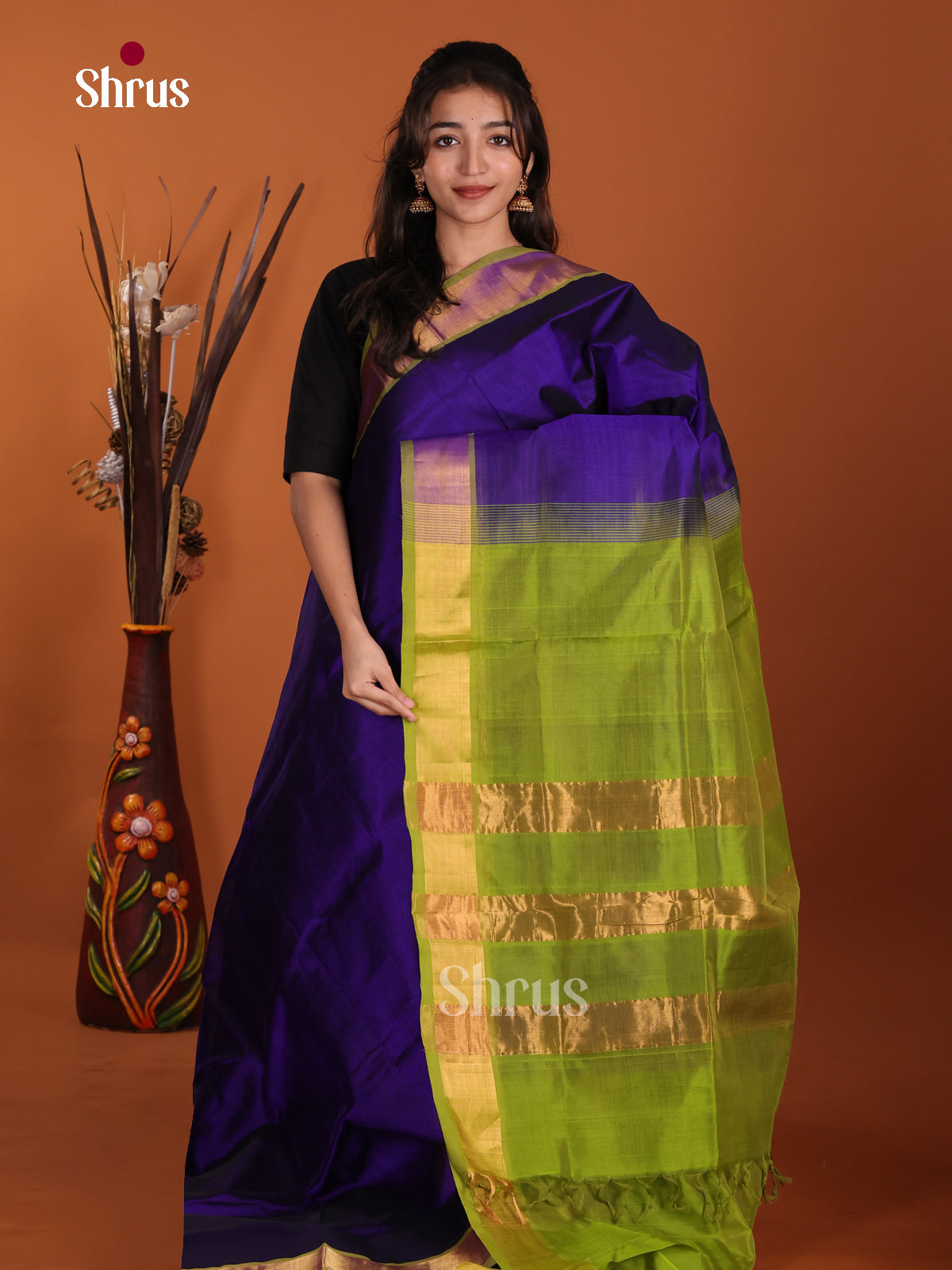 DKS24145 - Silk Cotton Saree - Shop on Shrus.com