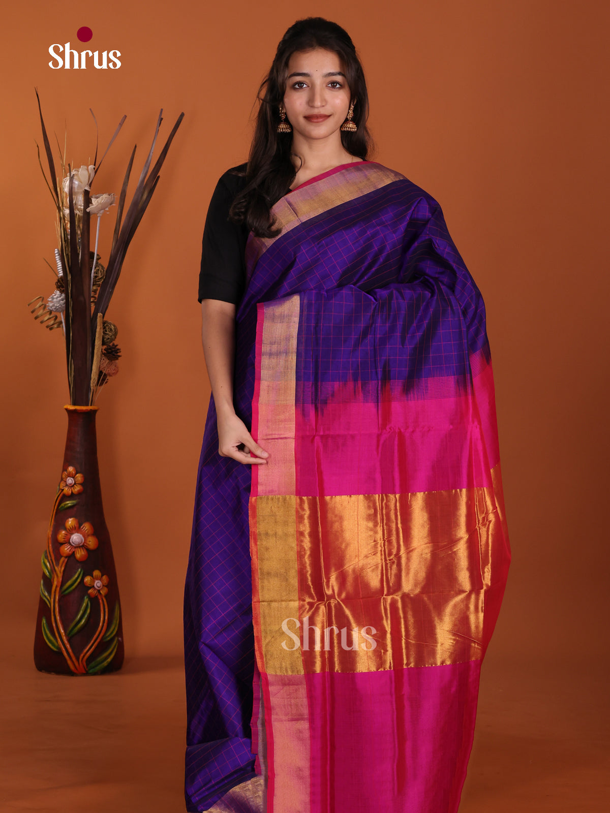 DKS24168 - Silk Cotton Saree - Shop on Shrus.com