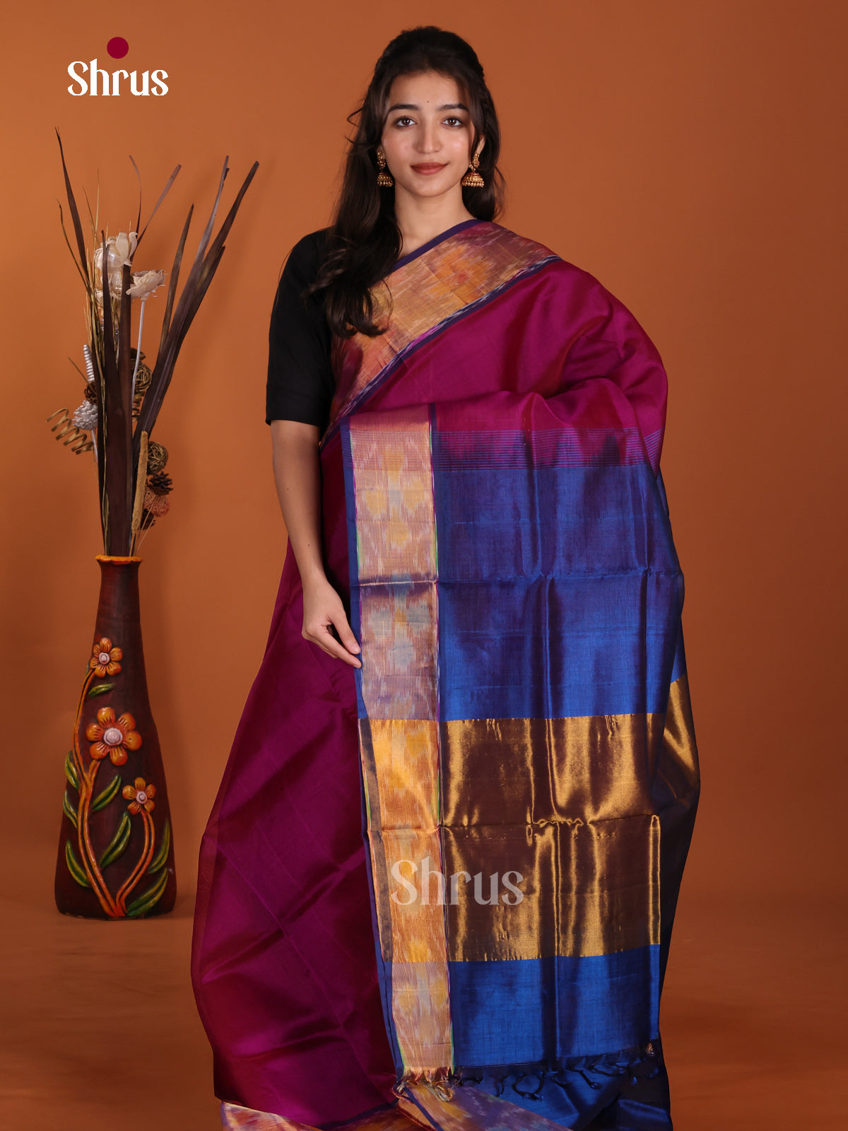 DKS24173 - Silk Cotton Saree - Shop on Shrus.com