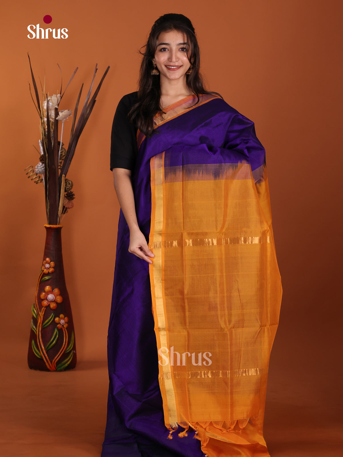 DKS24232 - Silk Cotton Saree - Shop on Shrus.com