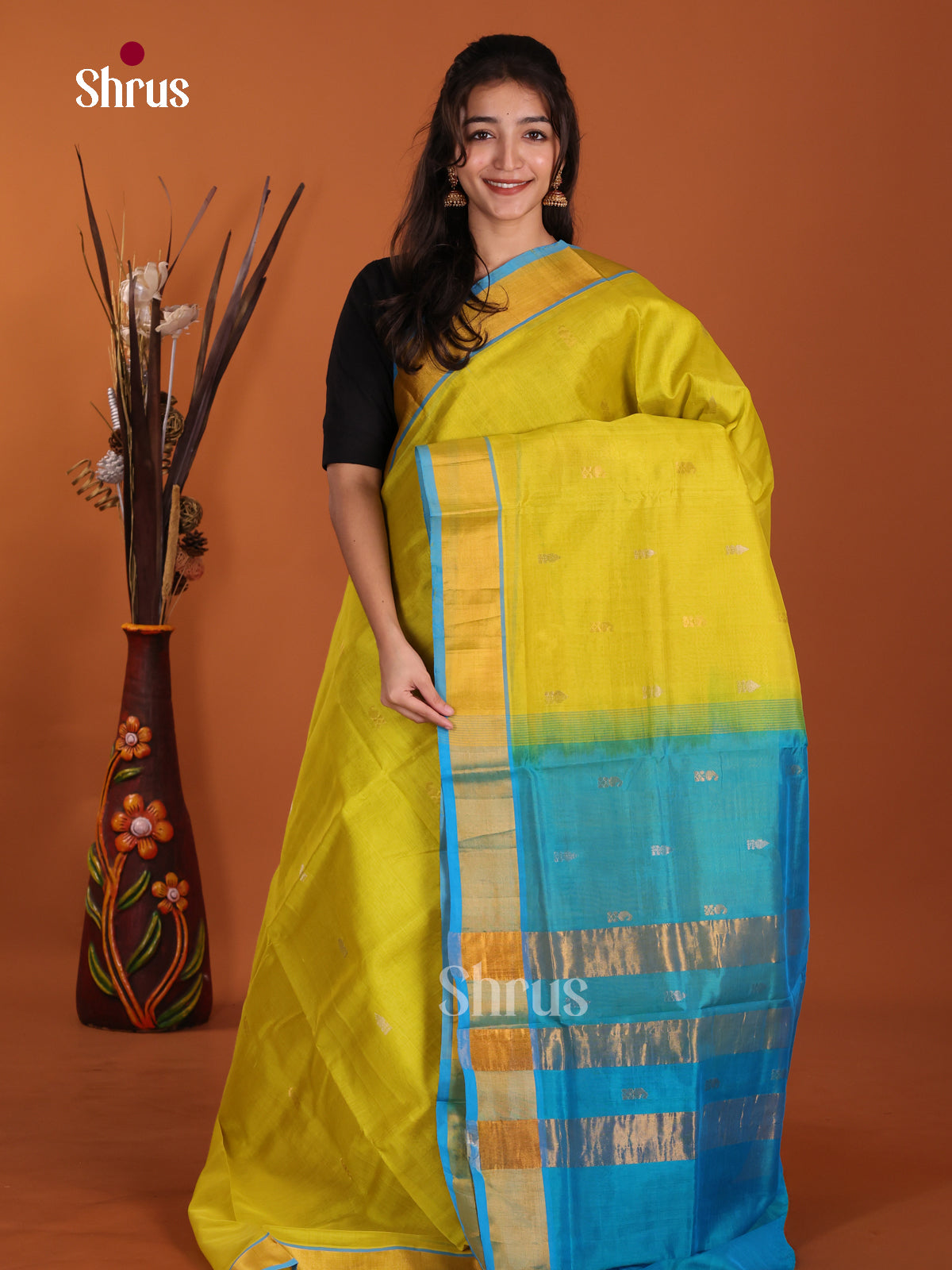 DKS24243 - Silk Cotton Saree - Shop on Shrus.com