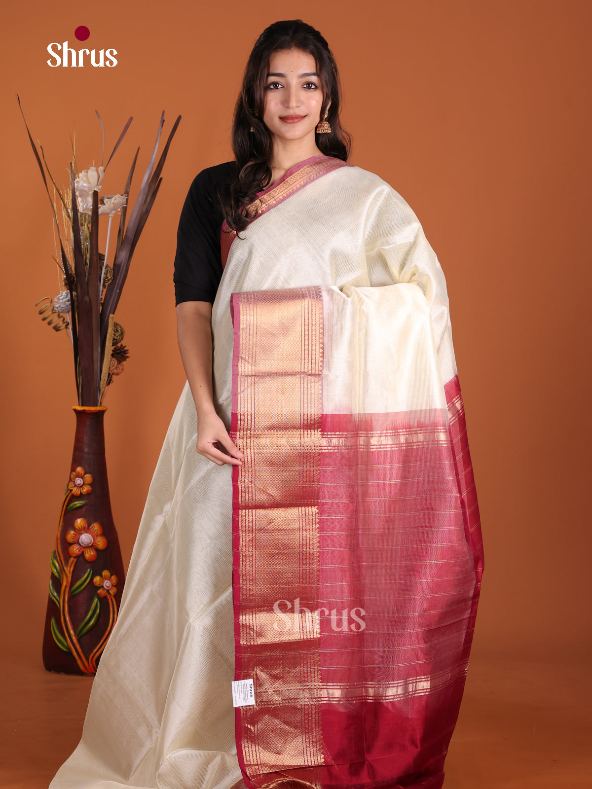 DKS24262 - Silk Cotton Saree - Shop on Shrus.com
