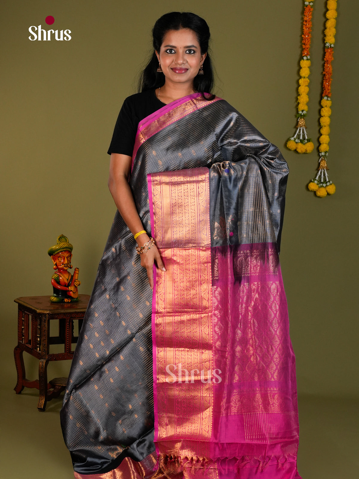 DKS24294 - Silk Cotton Saree - Shop on Shrus.com
