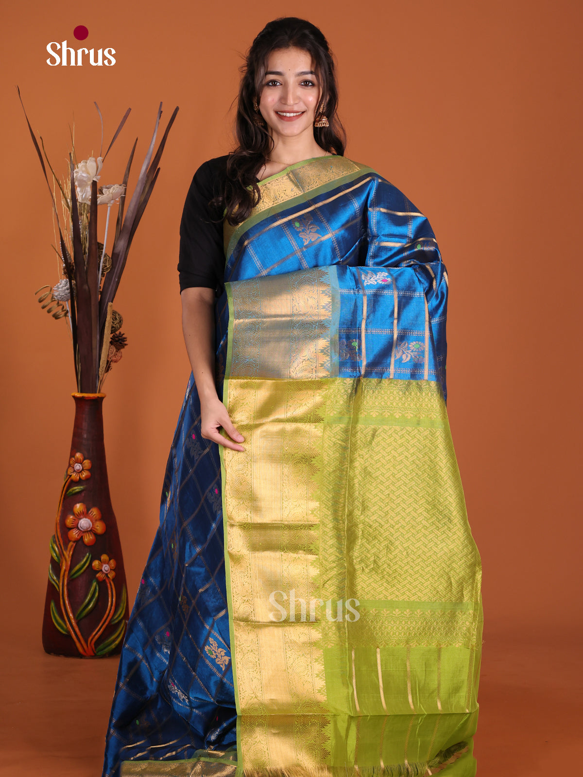DKS24300 - Silk Cotton Saree - Shop on Shrus.com