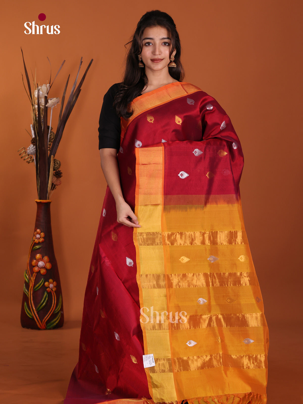 DKS24328 - Silk Cotton Saree - Shop on Shrus.com