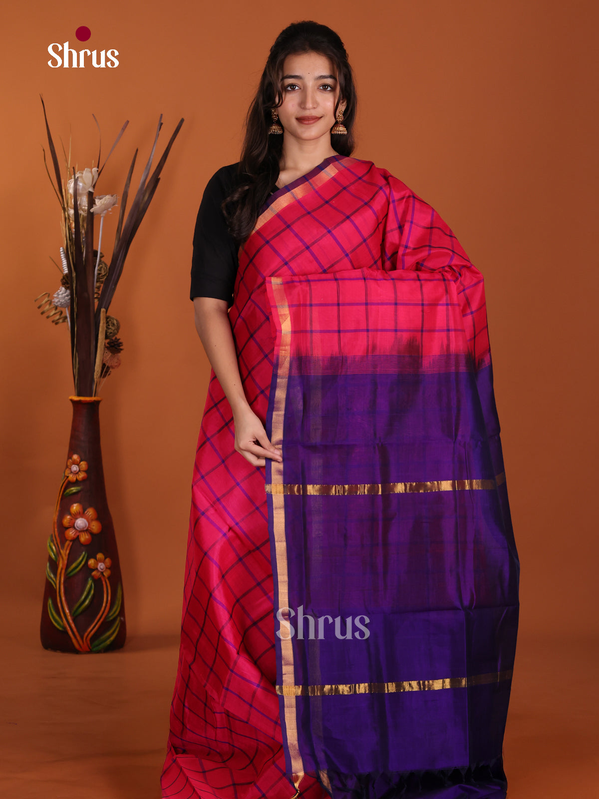 DKS24437 - Silk Cotton Saree - Shop on Shrus.com