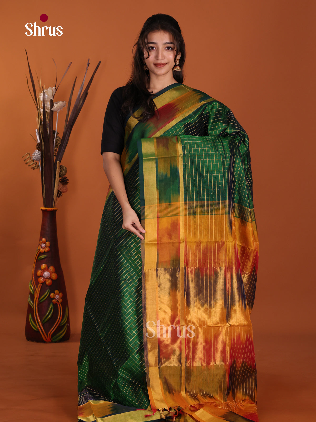 DKS24438 - Silk Cotton Saree - Shop on Shrus.com