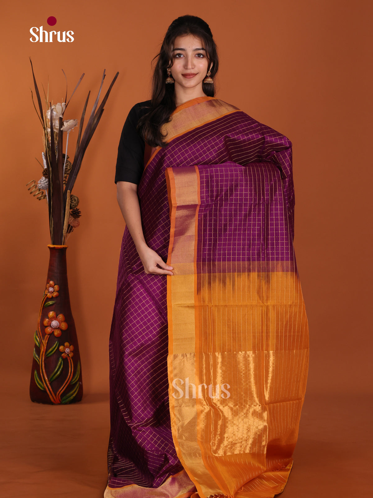 DKS24440 - Silk Cotton Saree - Shop on Shrus.com
