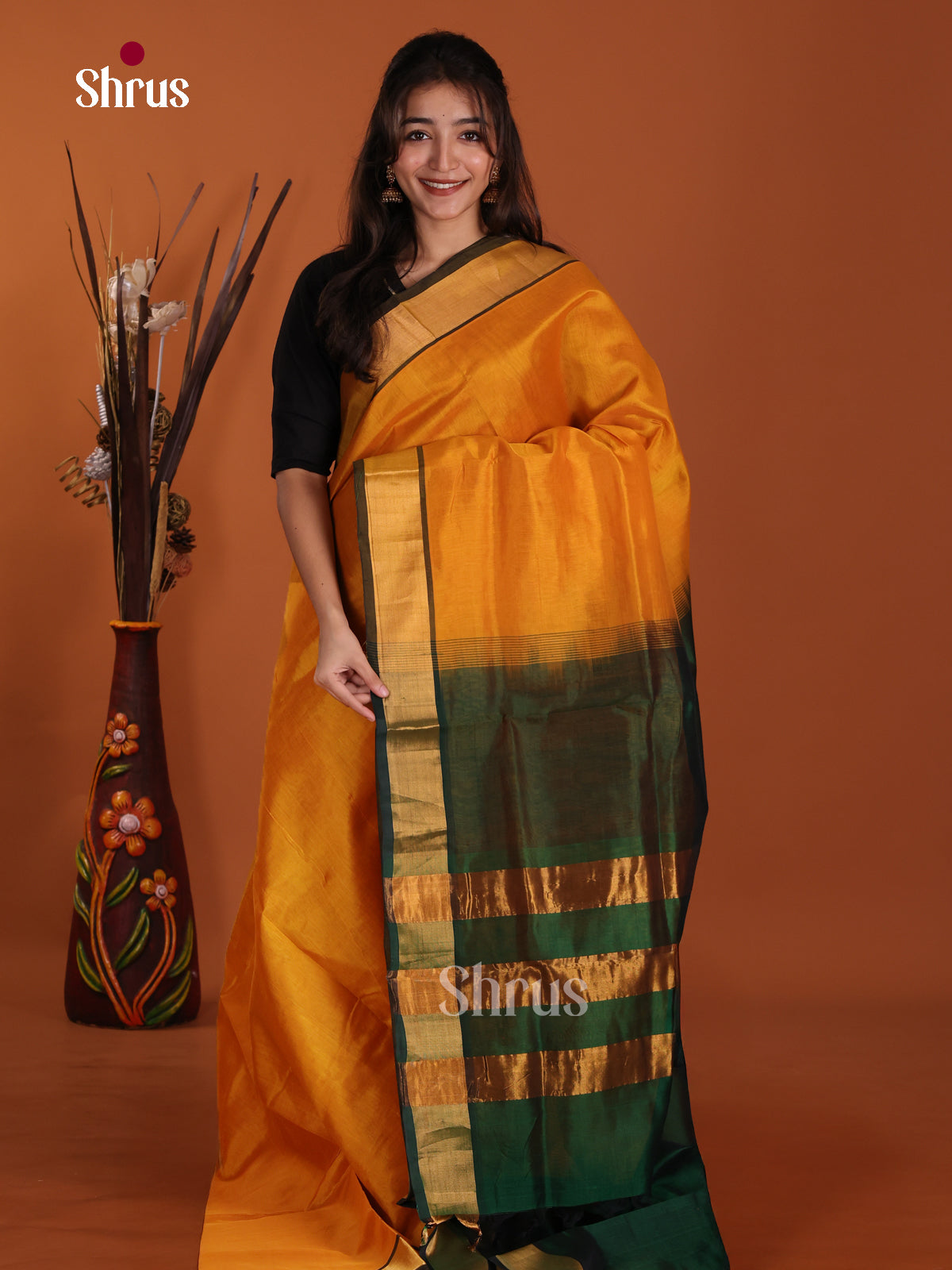 DKS24455 - Silk Cotton Saree - Shop on Shrus.com