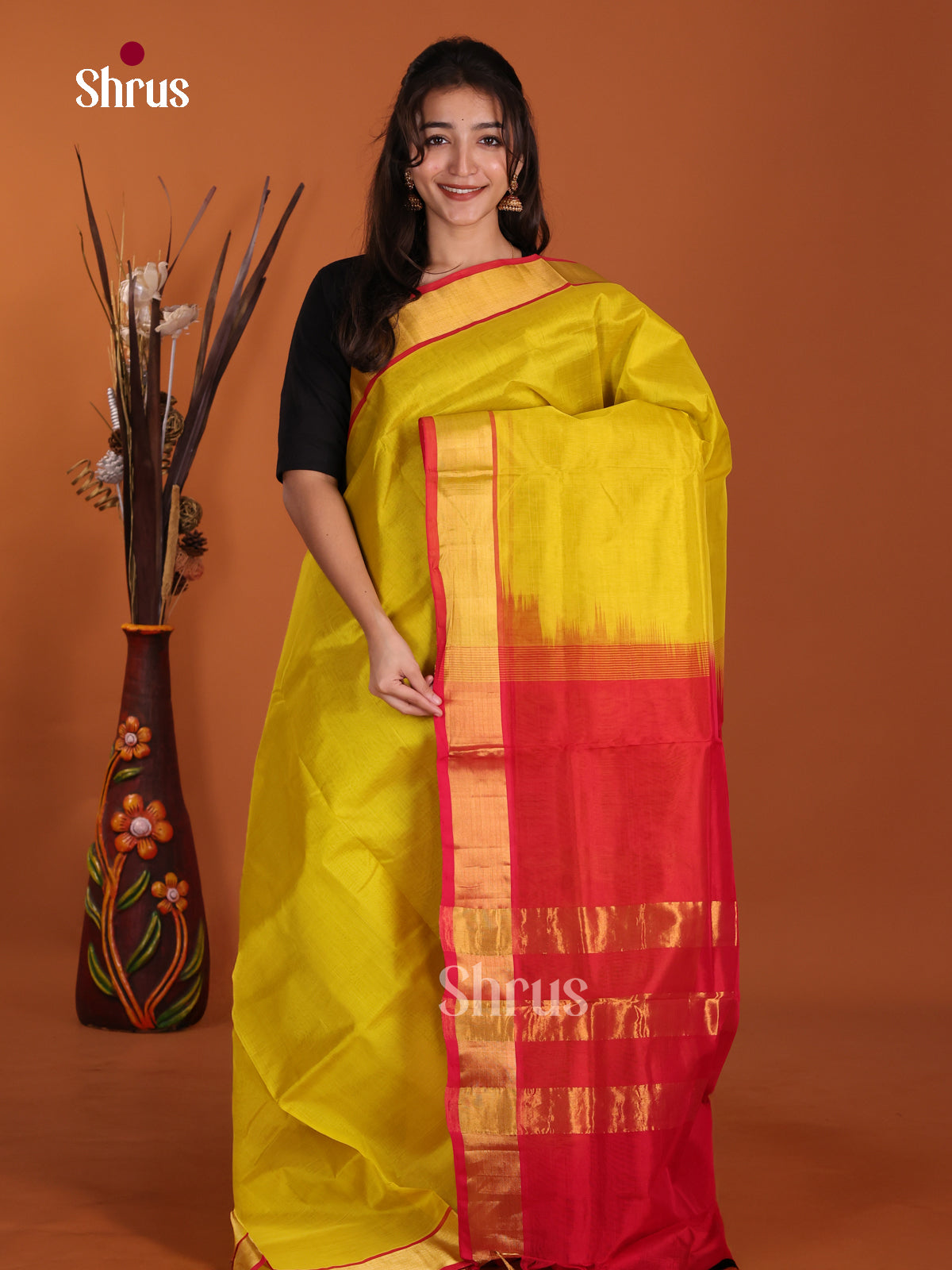 DKS24459 - Silk Cotton Saree - Shop on Shrus.com