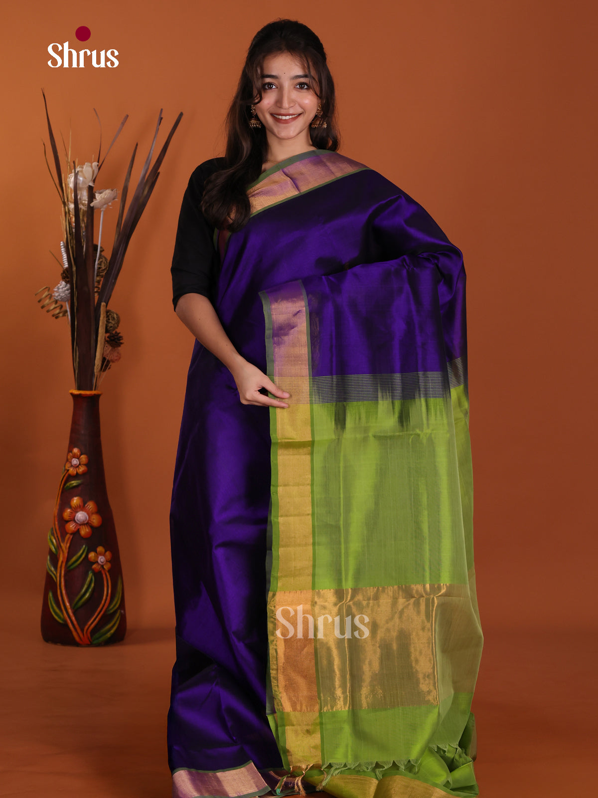 DKS24460 - Silk Cotton Saree - Shop on Shrus.com