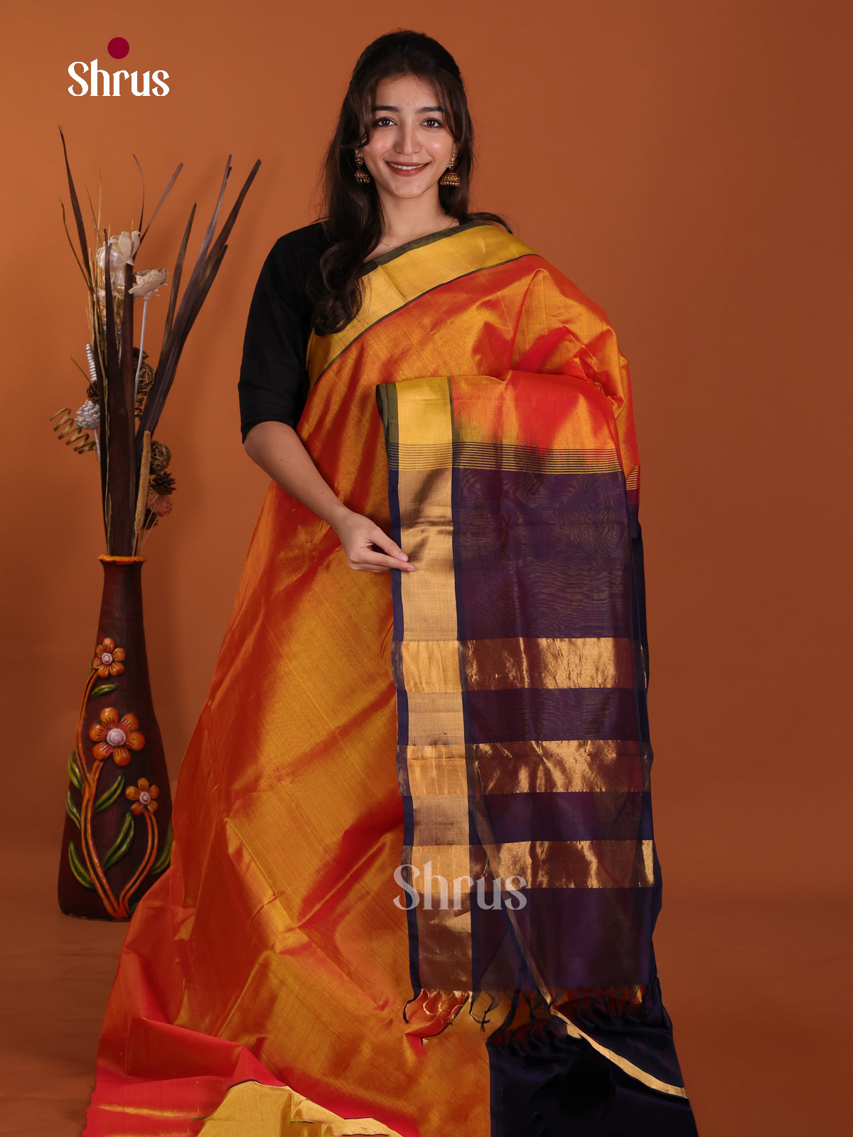 DKS24465 - Silk Cotton Saree - Shop on Shrus.com