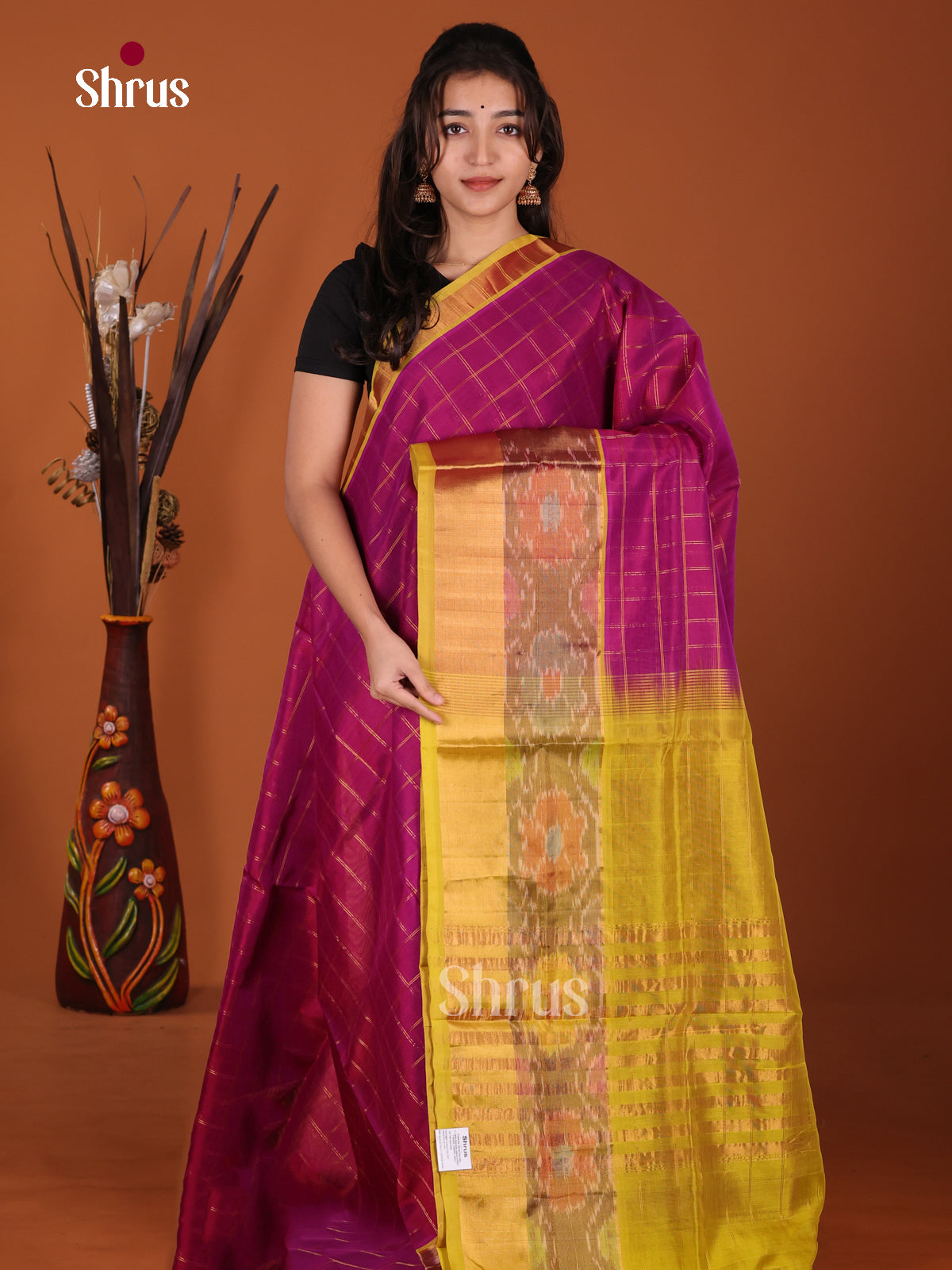 DKS24516 - Silk Cotton Saree - Shop on Shrus.com
