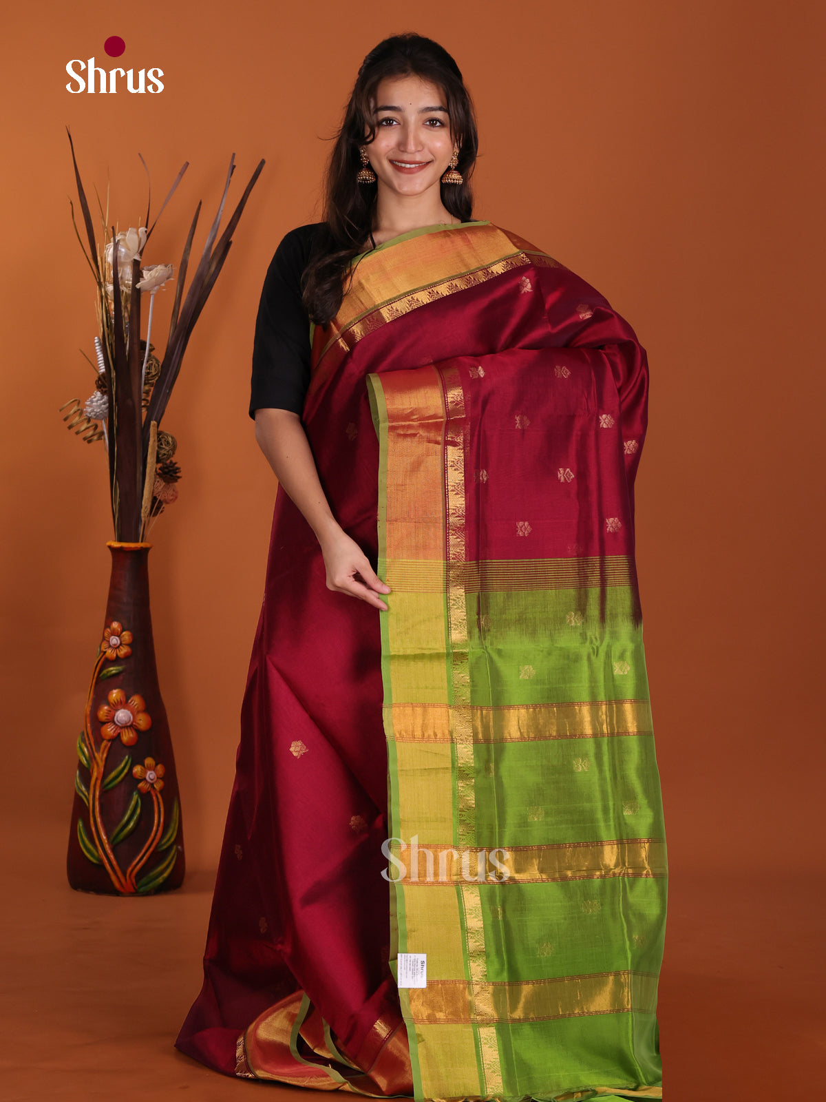 DKS24545 - Silk Cotton Saree - Shop on Shrus.com