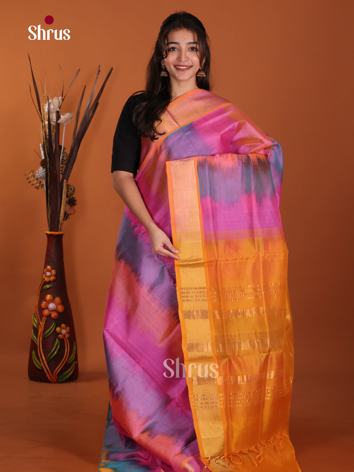 DKS24555 - Silk Cotton Saree - Shop on Shrus.com