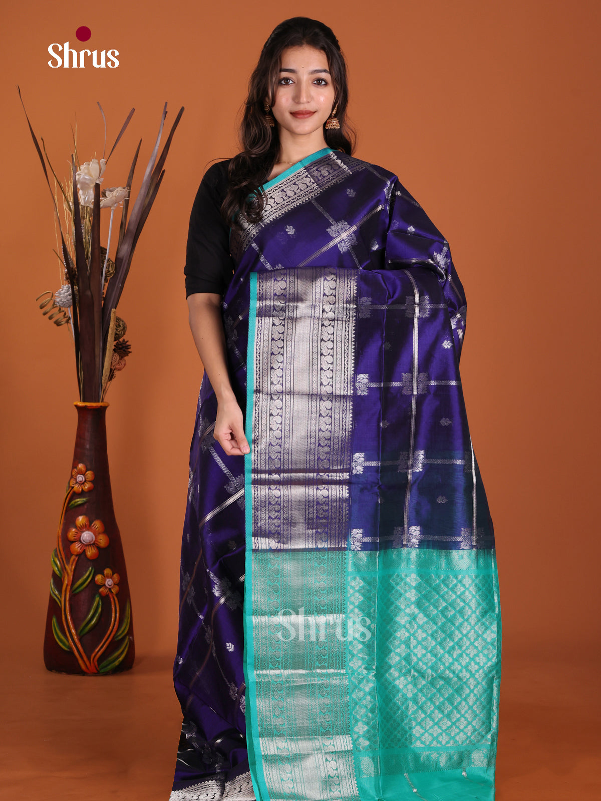 DKS24576 - Silk Cotton Saree - Shop on Shrus.com