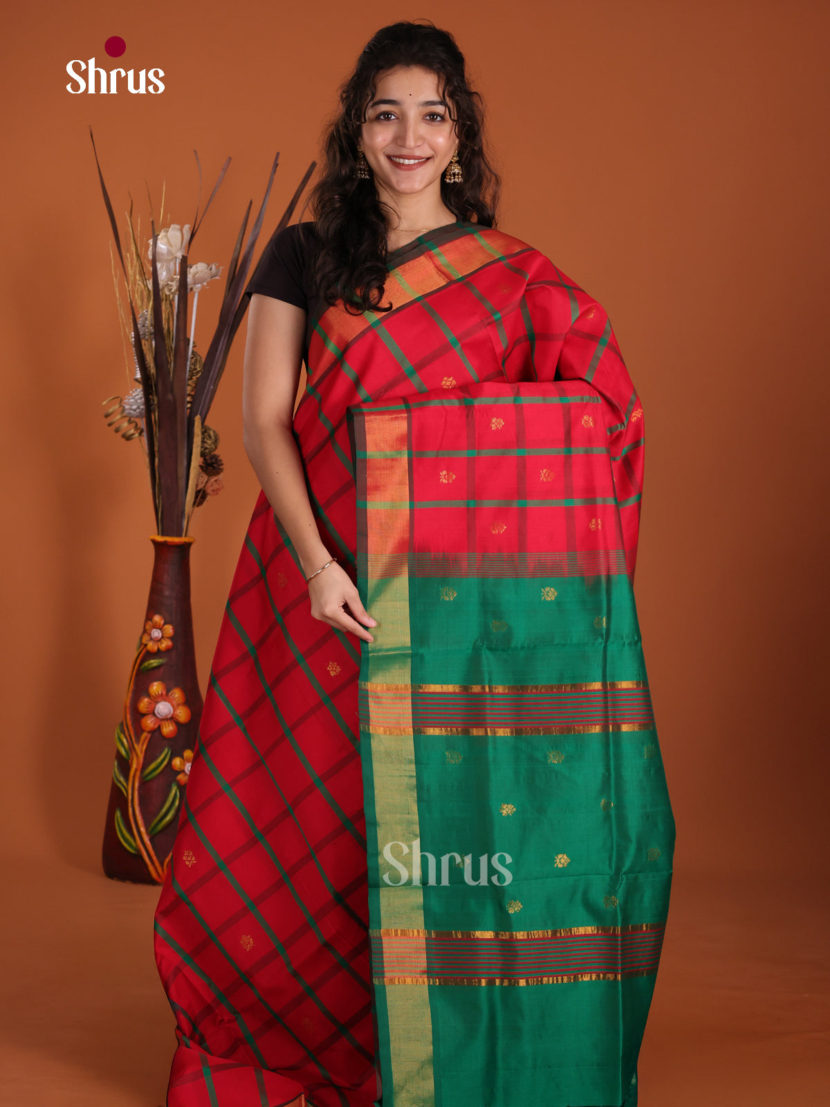 DKS24608 - Silkcotton-halfpure Saree - Shop on Shrus.com