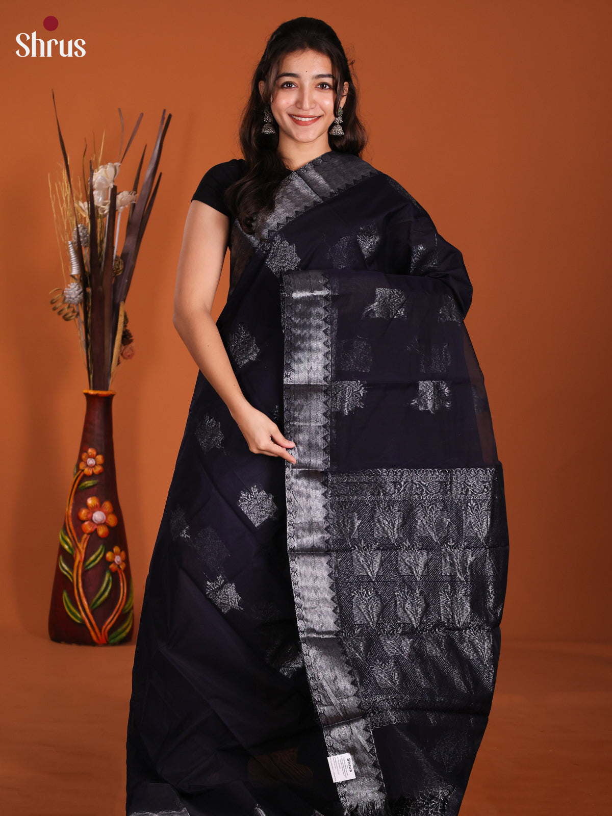 Black - Semi Silkcotton Saree -DKS25189