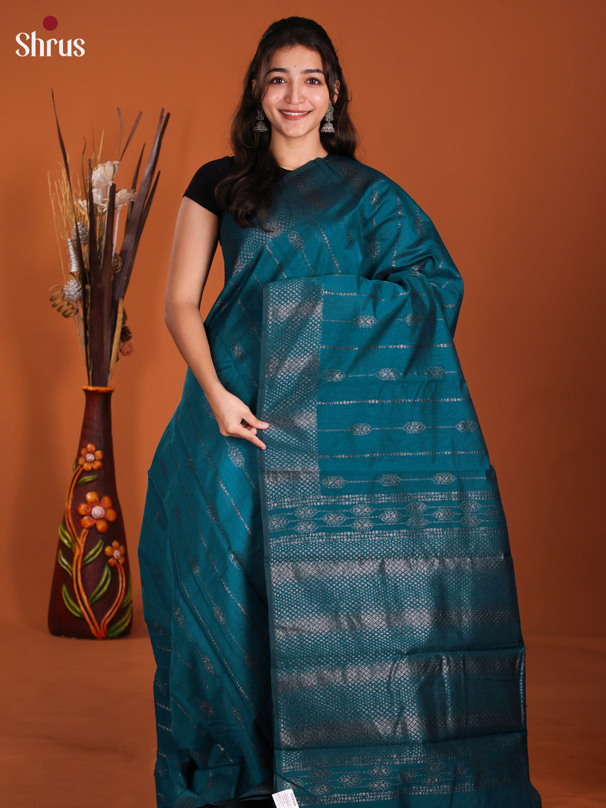 Blue- Semi Silkcotton Saree - DKS25211