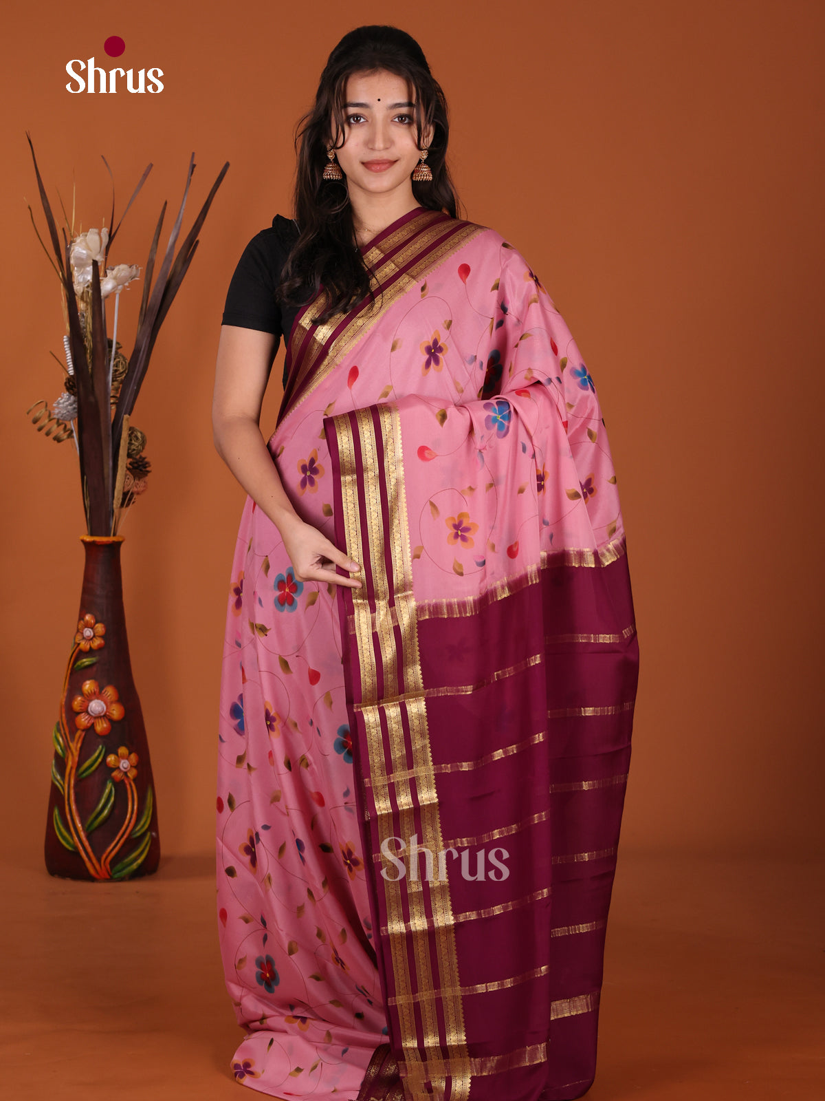 DKS25315 - Mysore Silk Print Saree