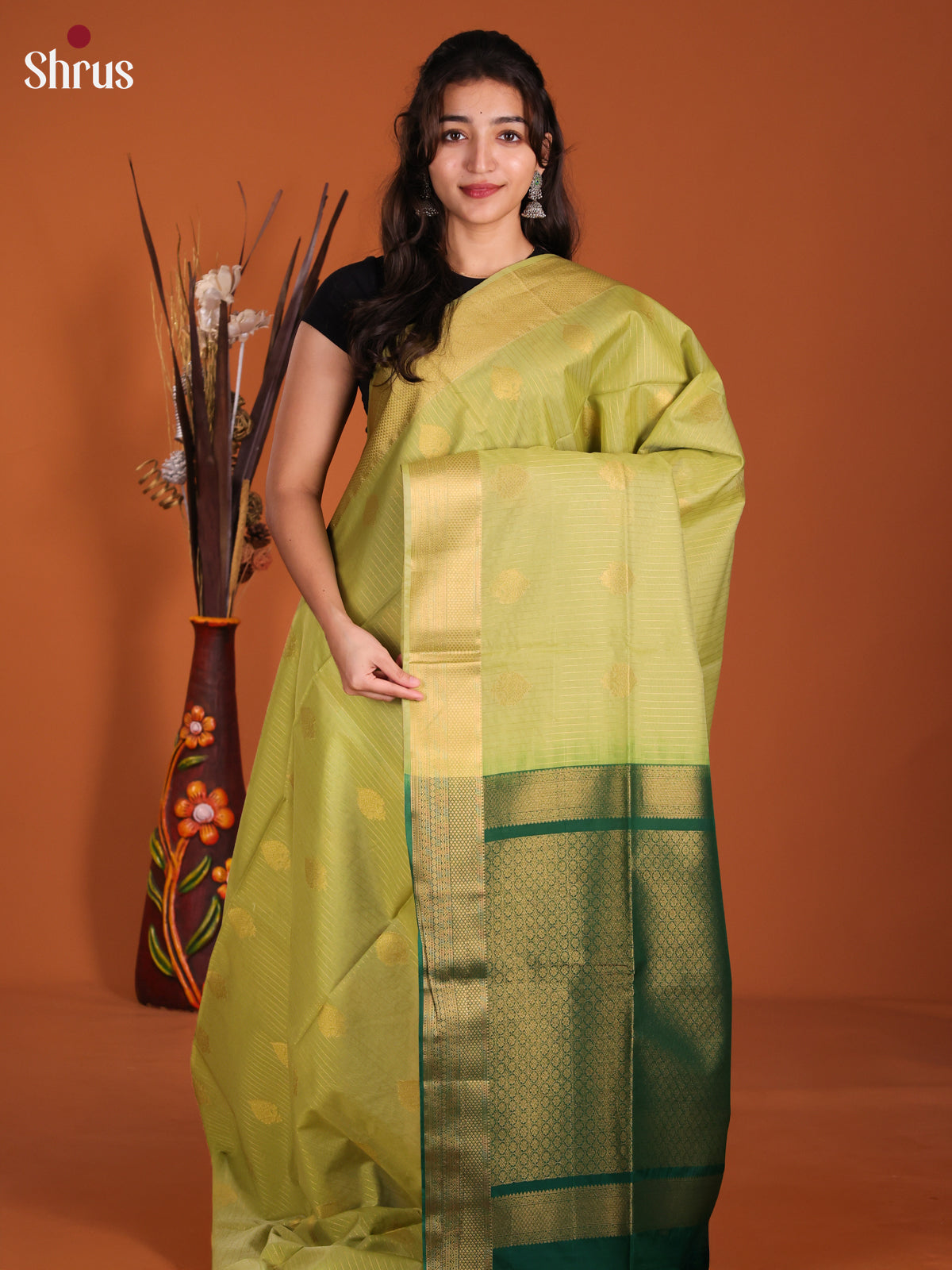 Pista Green & Green - DKS26314 - Semi Silkcotton Saree