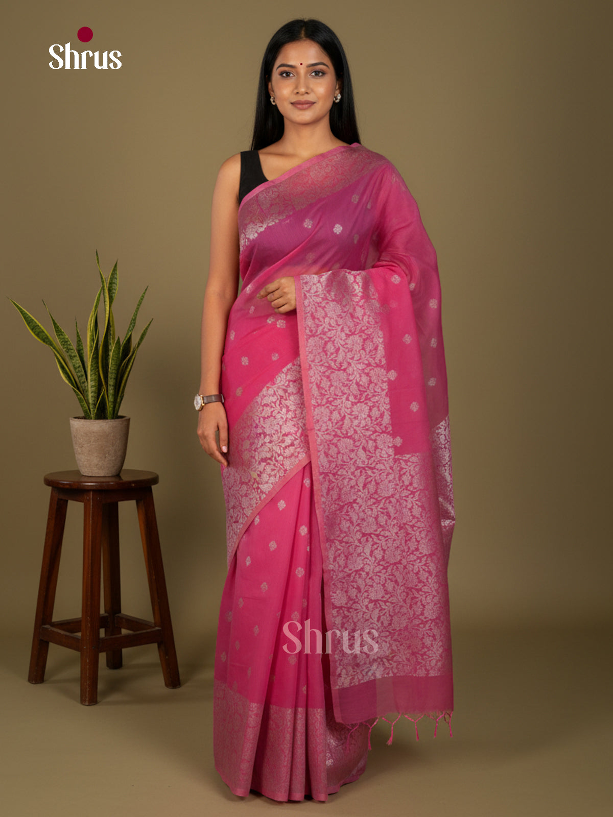 DKS26347 - Semi Silkcotton Saree - Shop on Shrus.com