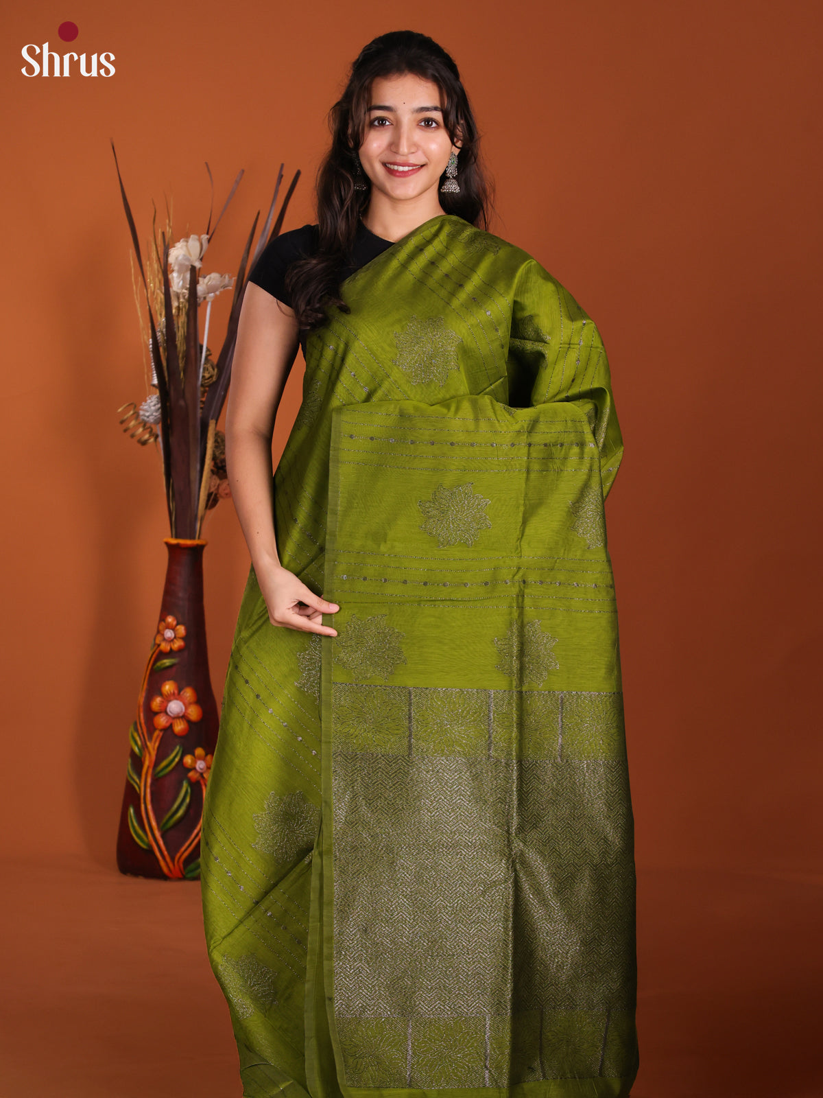 Green - Semi Silkcotton Saree- DKS26384