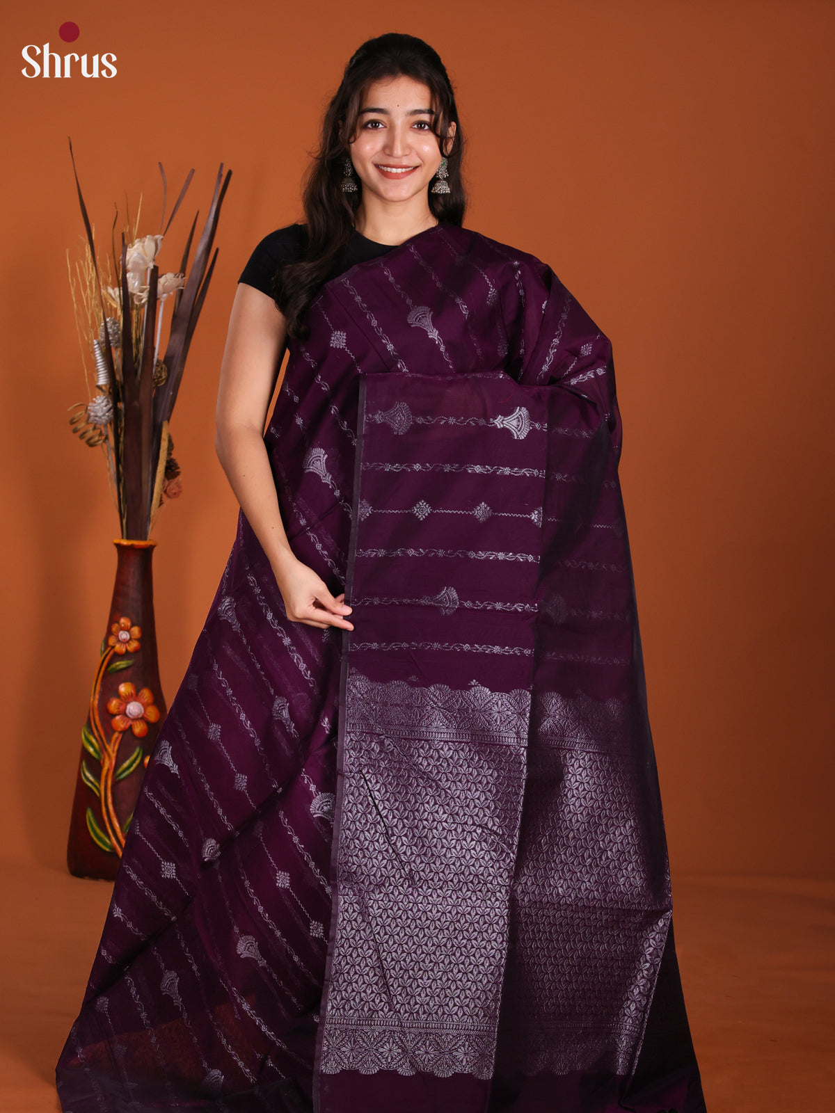Violet - Semi Silkcotton Saree- DKS26411