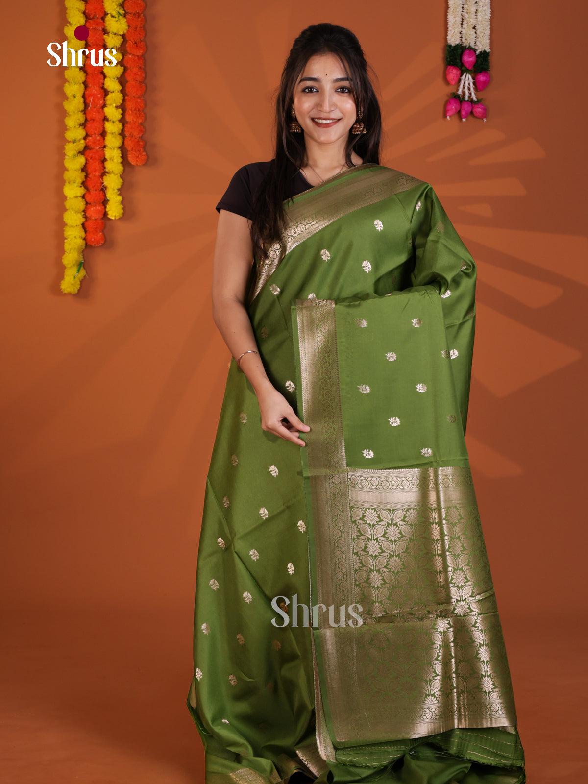 DKS27039 - Semi Chiniya Saree - Shop on Shrus.com