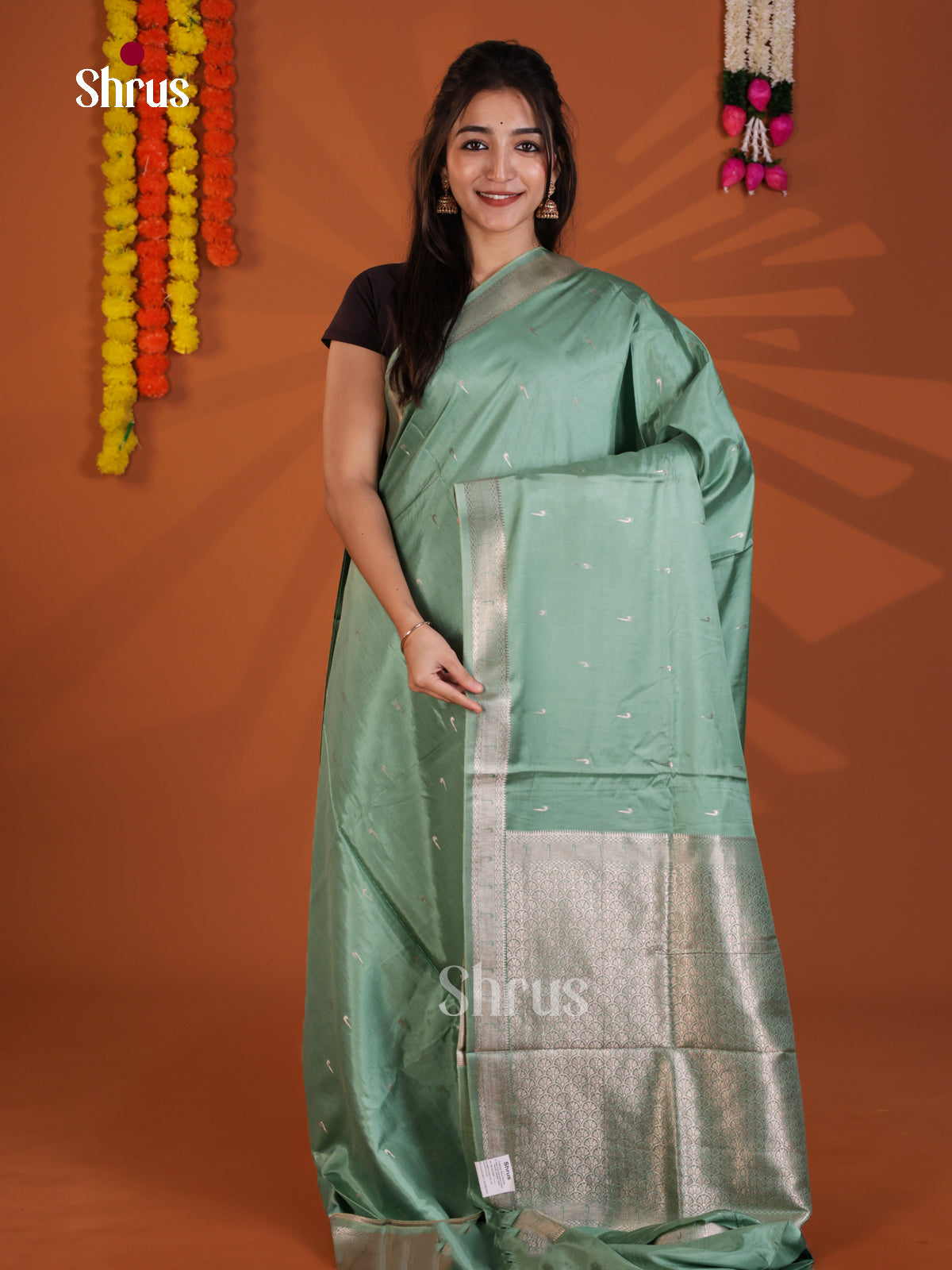 DKS27058 - Semi Chiniya Saree - Shop on Shrus.com