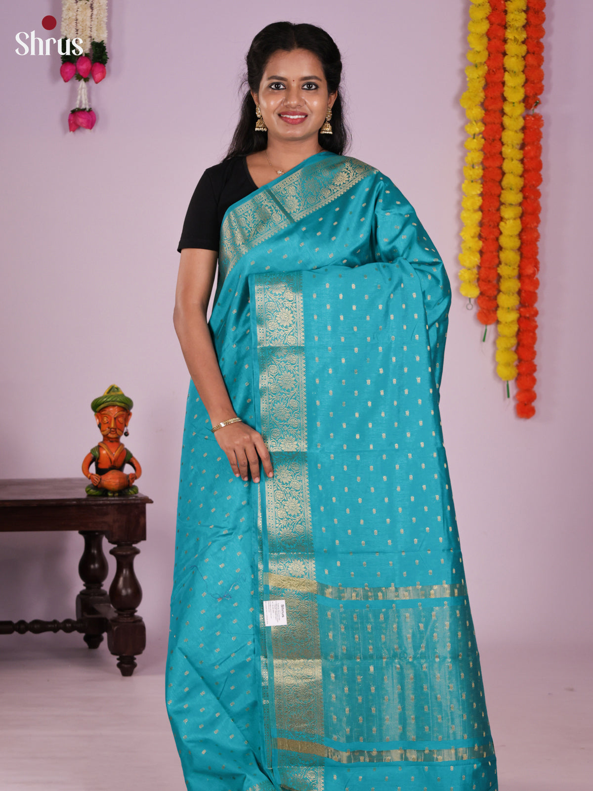 DKS27070 - Semi Rawsilk Saree - Shop on Shrus.com